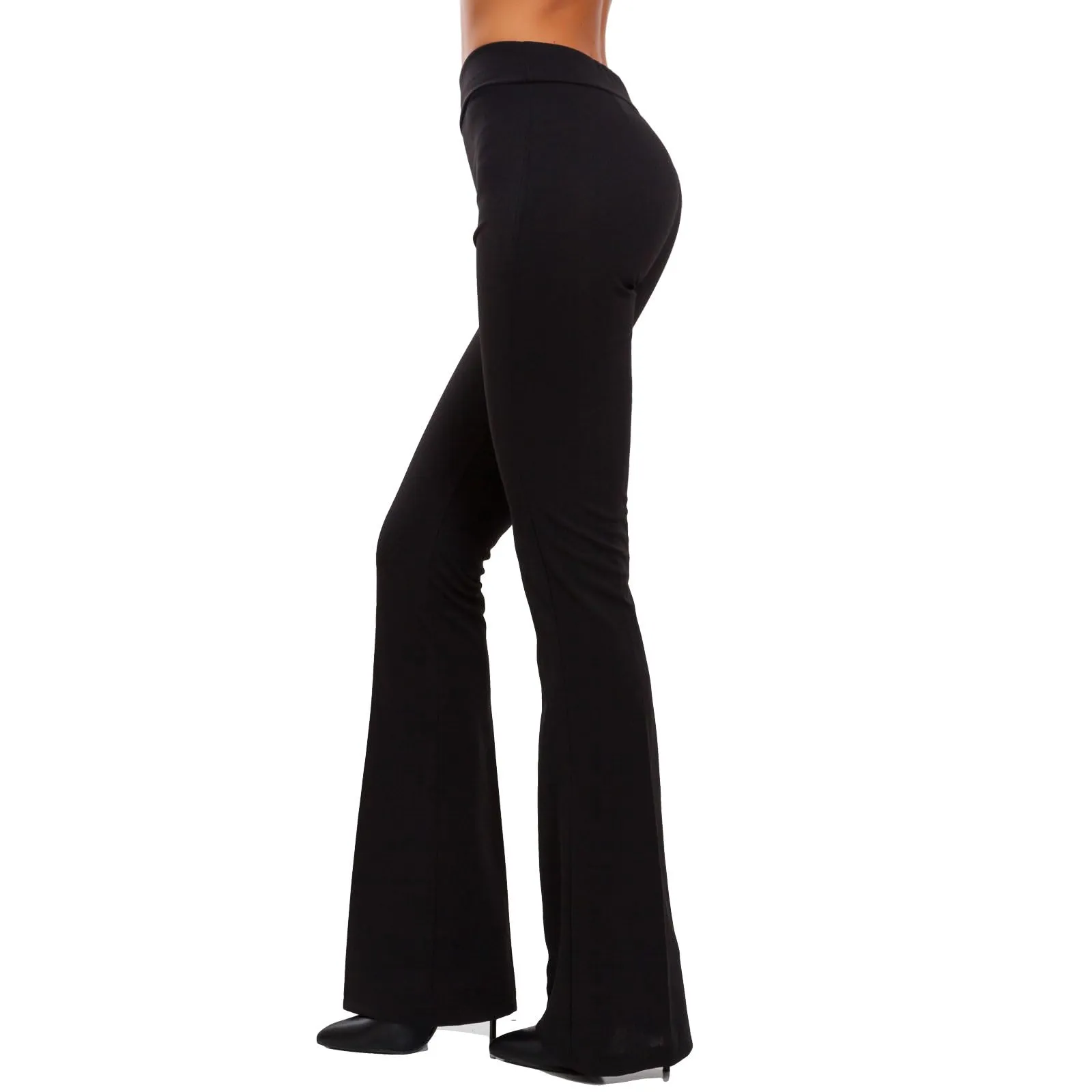 Toocool Pantaloni Donna Campana Aderenti Zampa Elefante Elasticizzati JL-2148 Nero XXL - immagine 4
