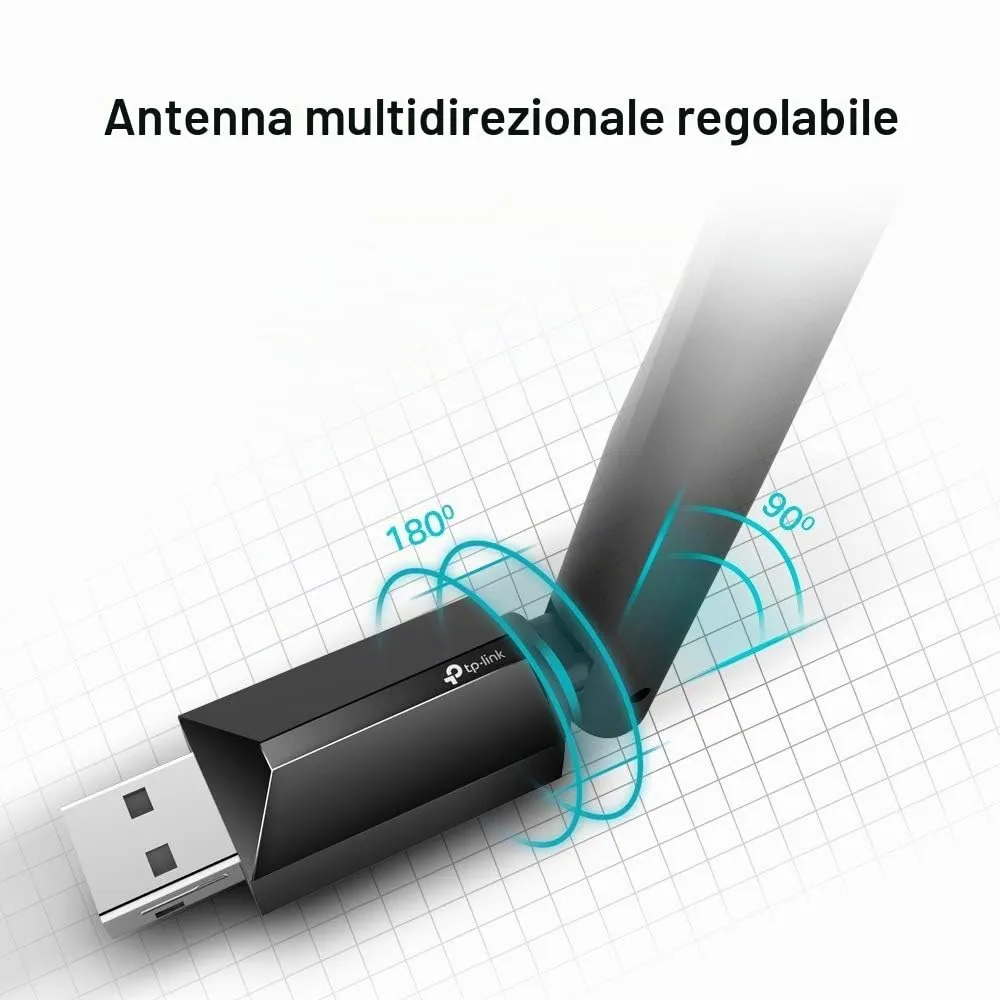 TP-Link Archer T2U Plus Dual-Band AC600 High Gain USB Wifi Adapter - immagine 6