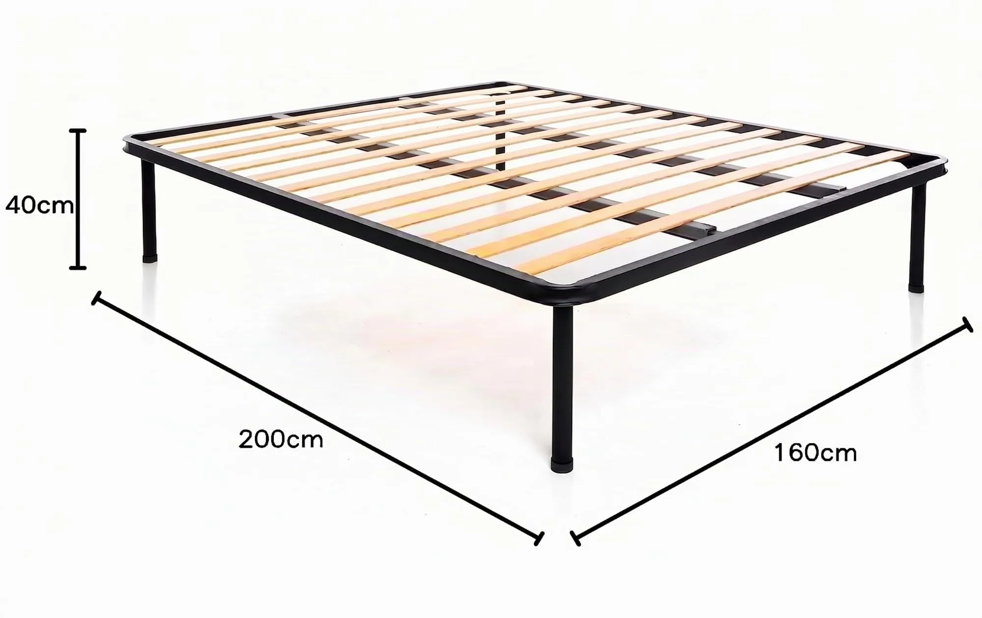 Dolci Sogni Rete Letto Matrimoniale Ortopedica 160x200 a Doghe in Legno con Doppia Barra Centrale di Rinforzo e Struttura in Ferro, Made in Italy - immagine 3