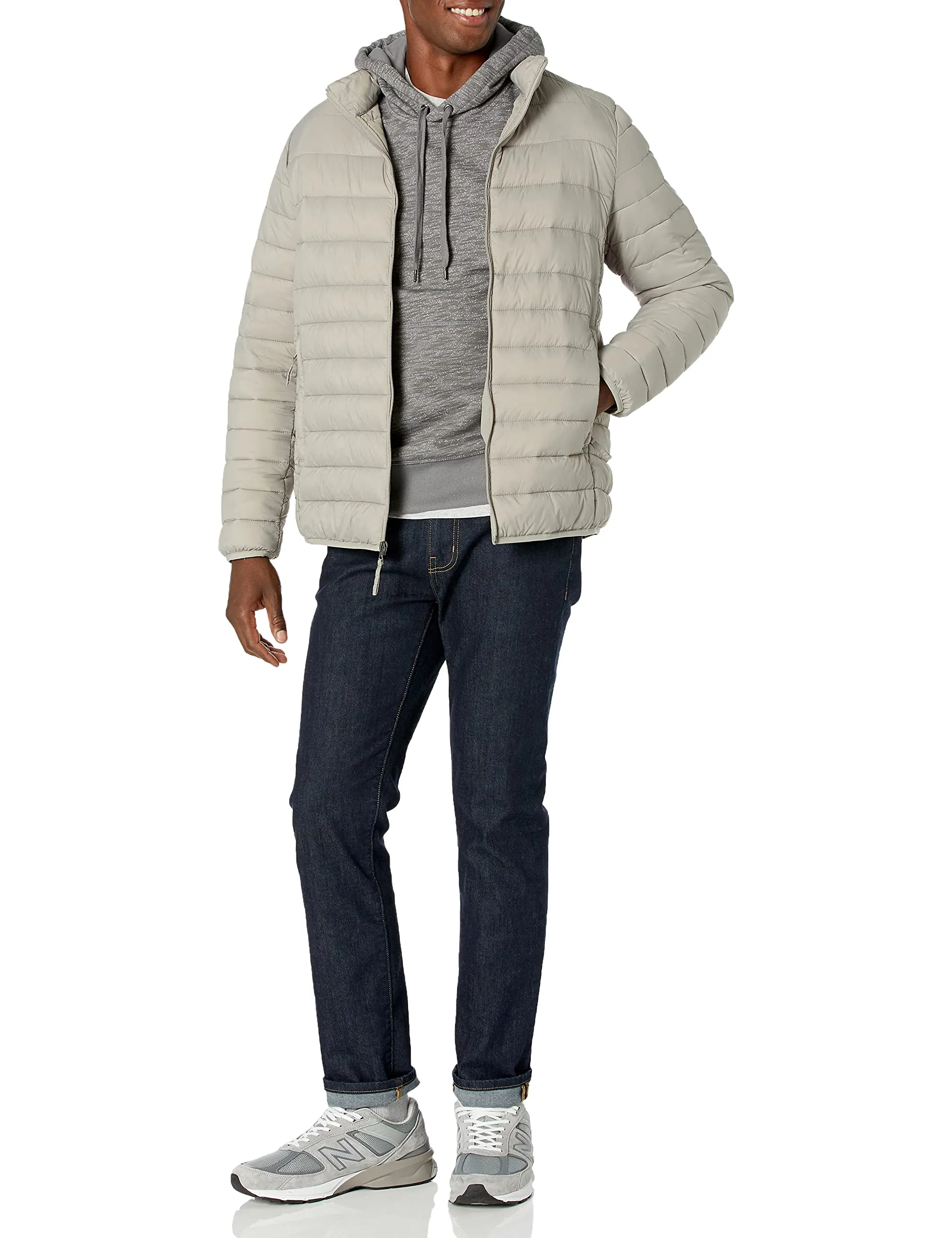 Amazon Essentials Felpa con Cappuccio Uomo, Grigio Chiaro Tintura Policromatica, XS - immagine 5