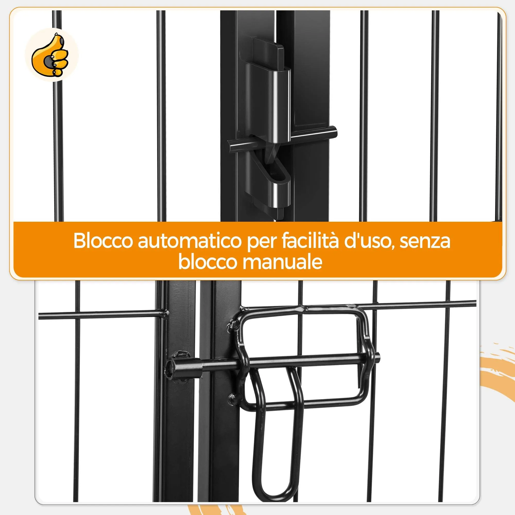 Yaheetech Recinto per Cani Interno Esterno, 8 Pannelli 80x80 cm, Nero - immagine 7
