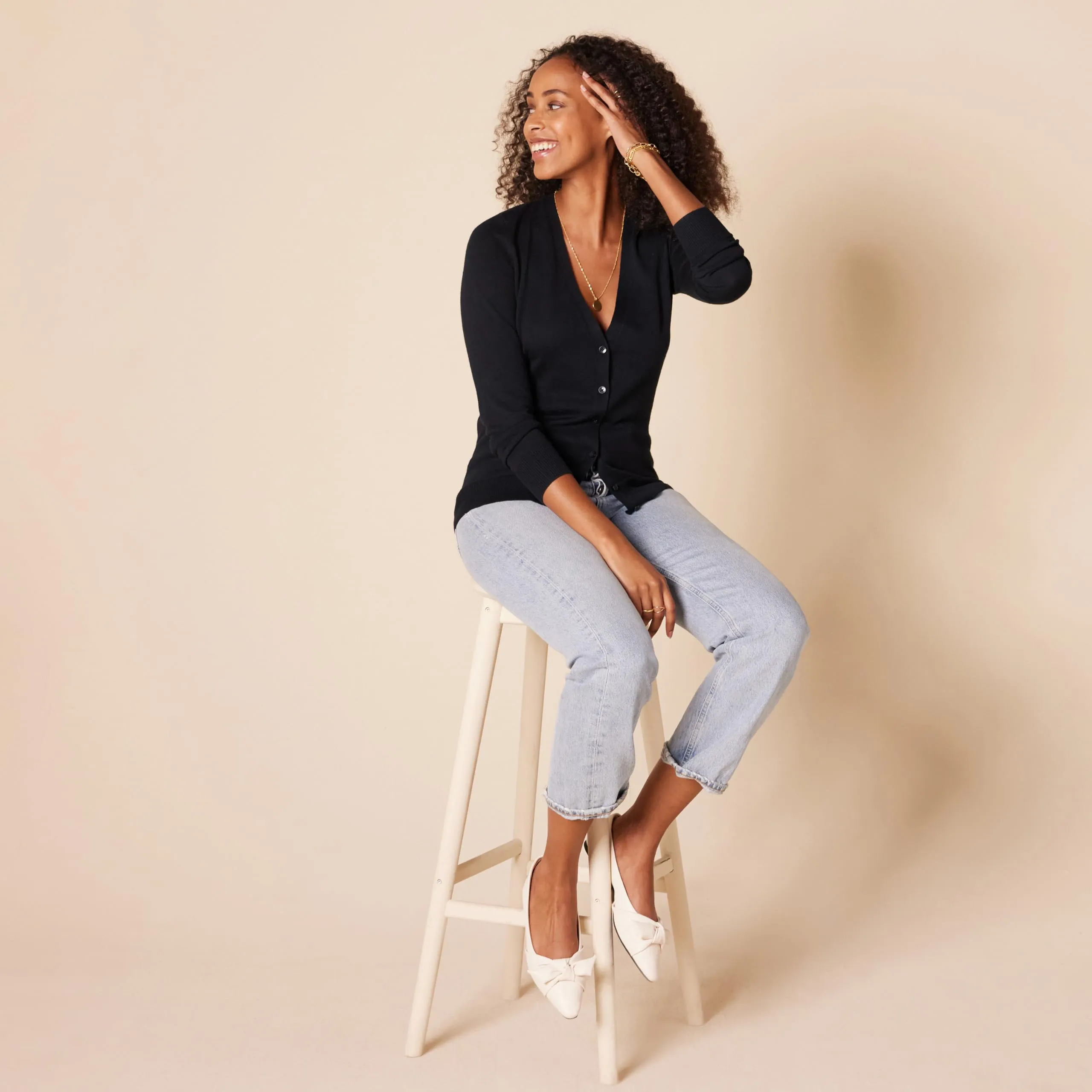 Amazon Essentials Felpa Cardigan Leggera Donna, Nero, 4XL Plus - immagine 5