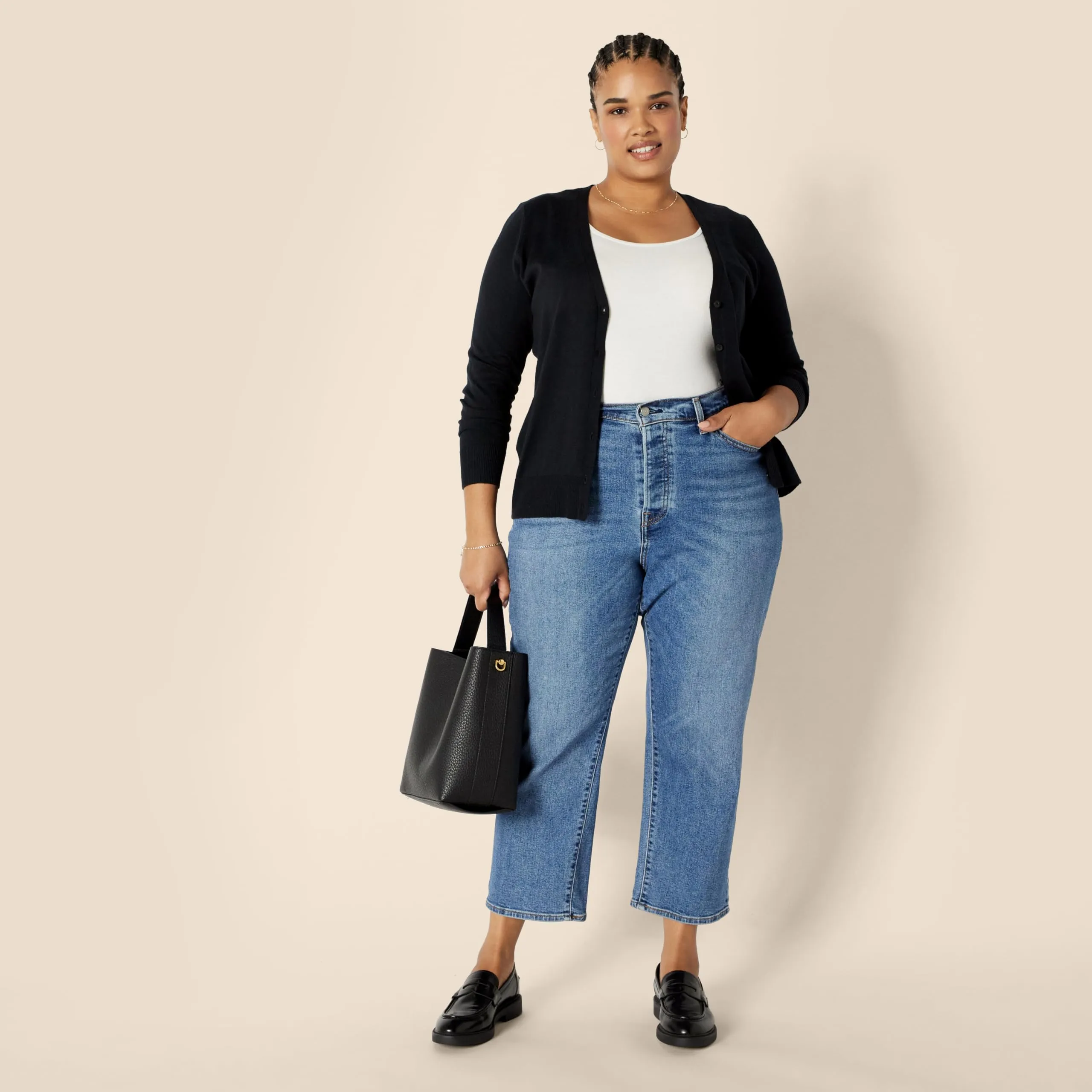 Amazon Essentials Felpa Cardigan Leggera Donna, Nero, 4XL Plus - immagine 8