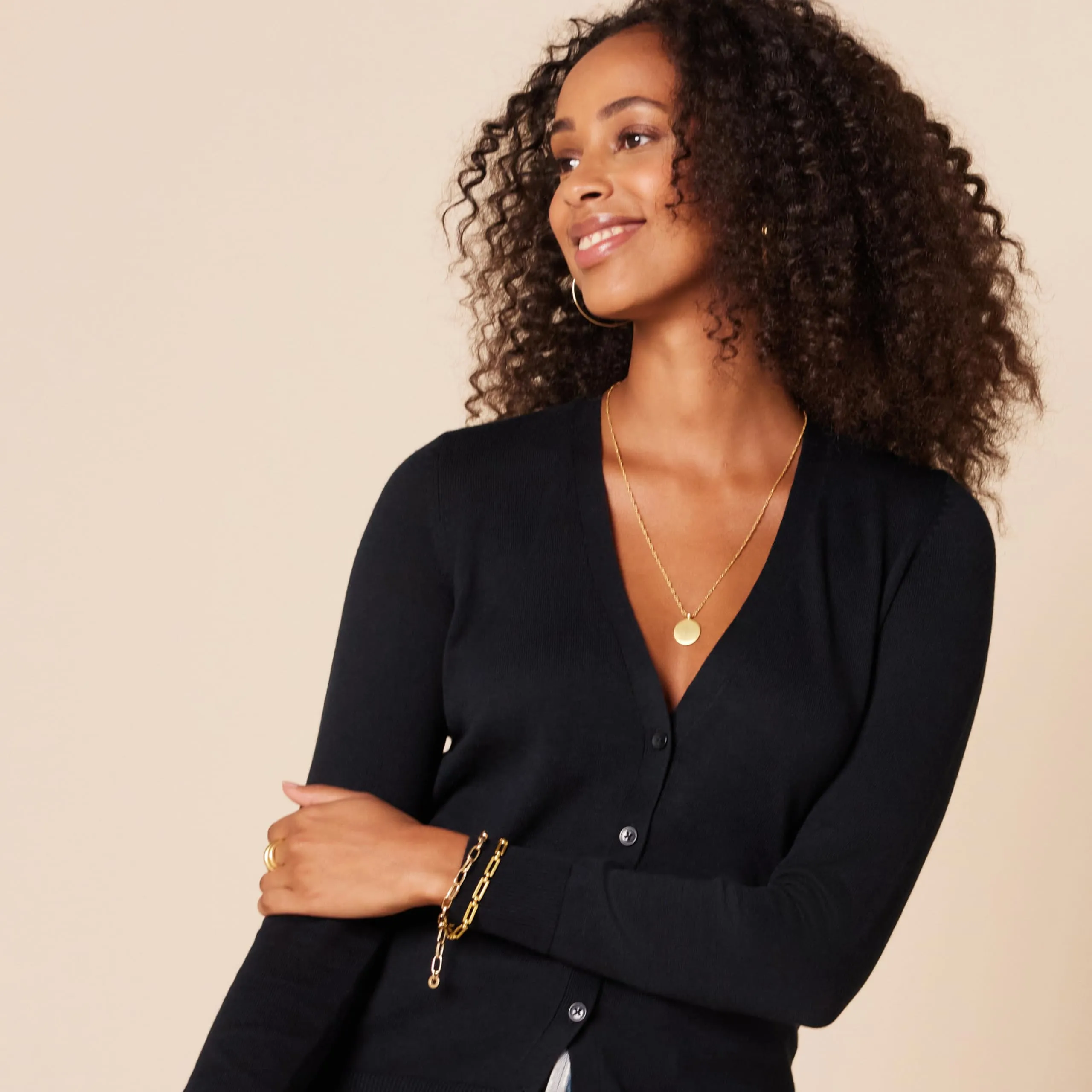 Amazon Essentials Felpa Cardigan Leggera Donna, Nero, 3XL Plus - immagine 4