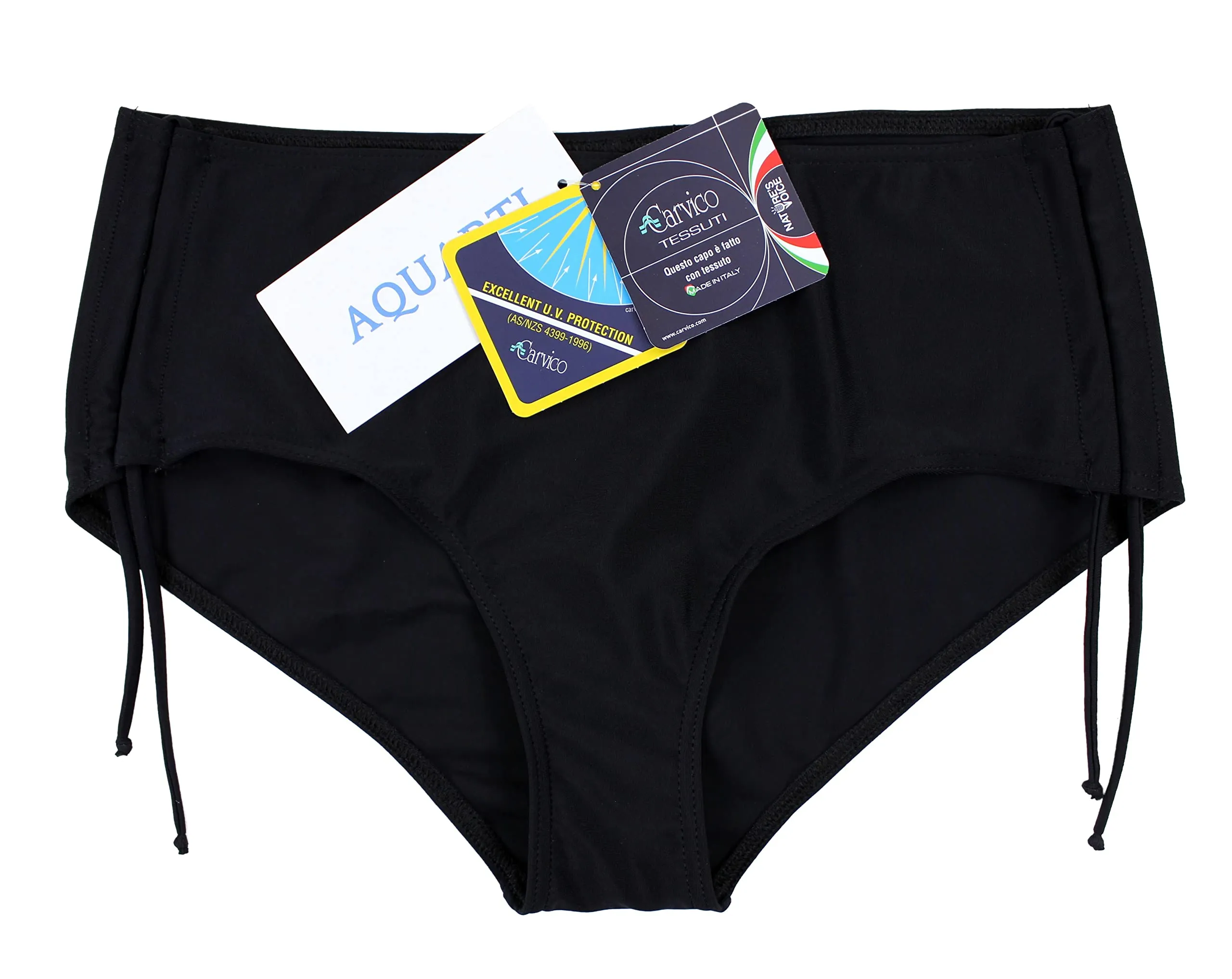 Aquarti Slip Costume Donna con Laccetti, Nero, 52 - immagine 3