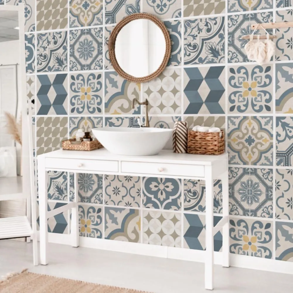 RE-COVERTILES Adesivi Piastrelle in PVC per Cucina e Bagno, 24 Pz 10x10 cm, PS00086 - immagine 2