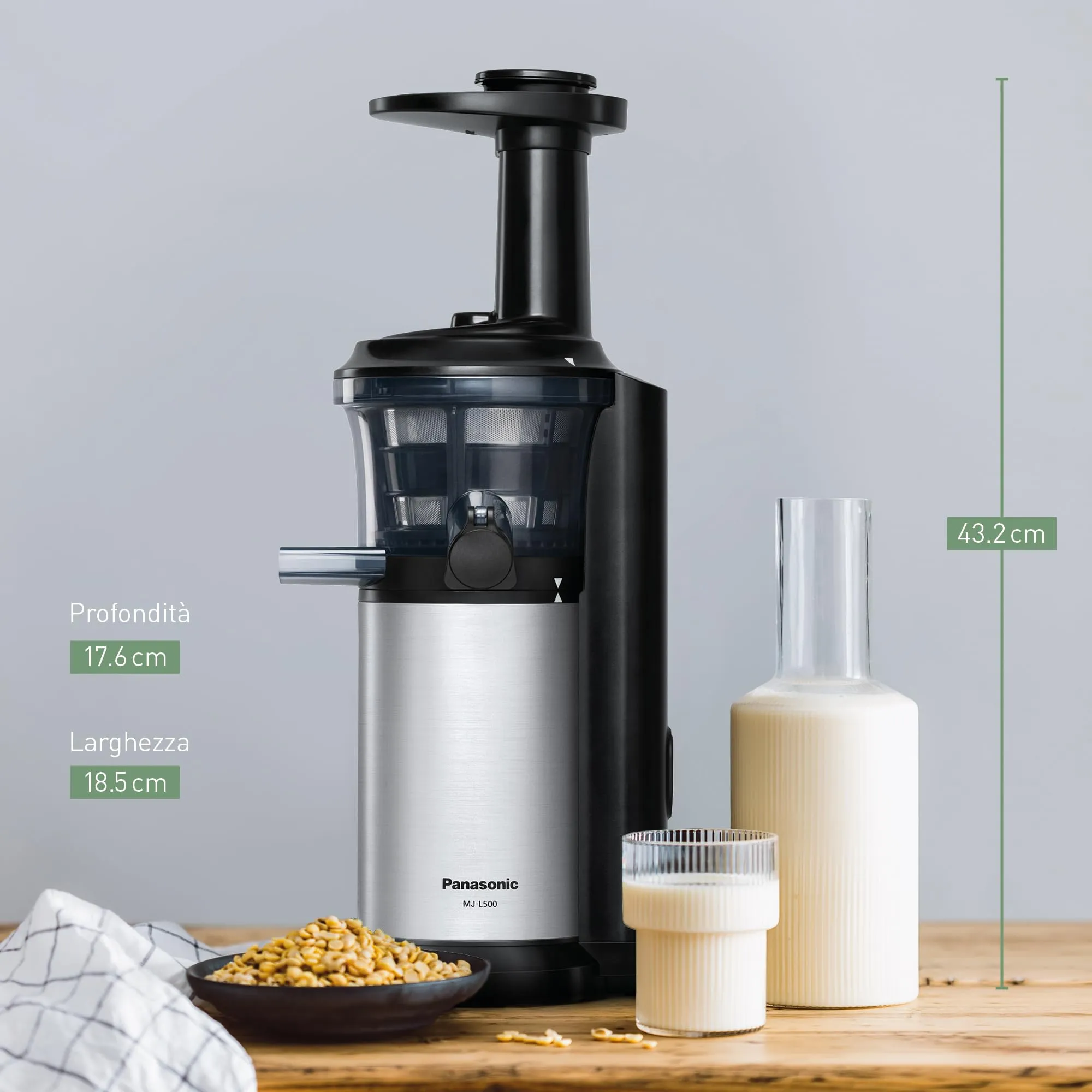 Panasonic MJ-L500 Slow Juicer Acciaio - immagine 8