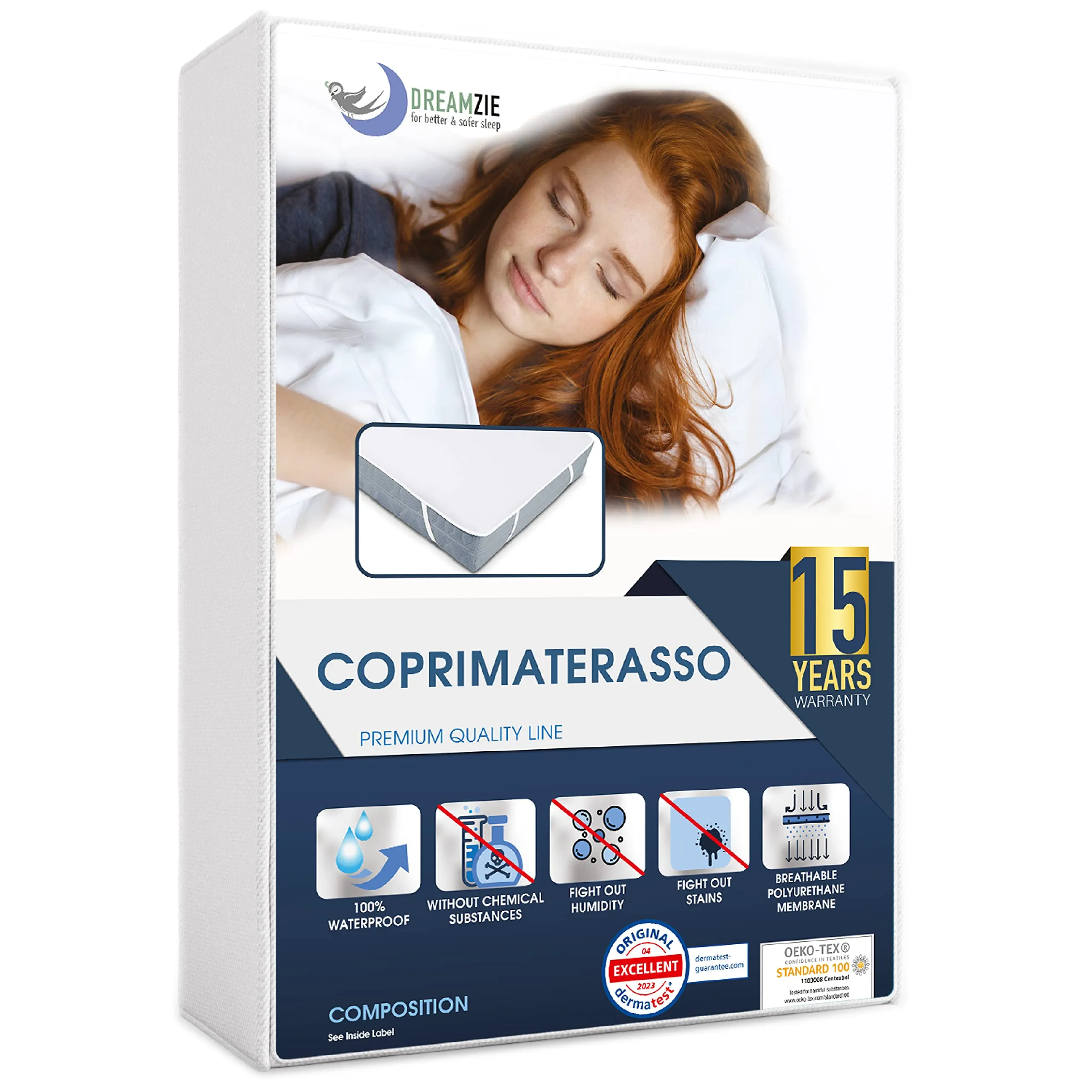 Dreamzie Coprimaterasso Impermeabile 120x190cm - immagine 1