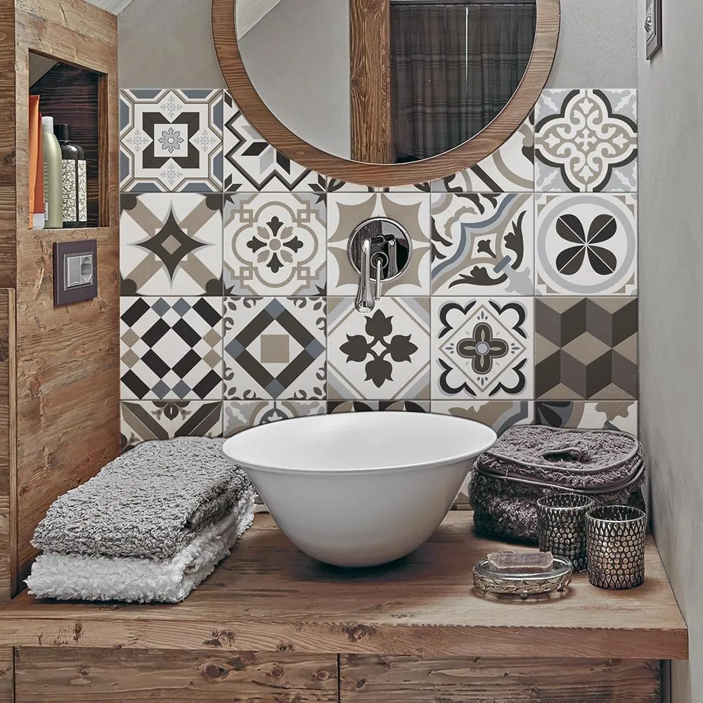RE-COVERTILES Adesivi Piastrelle in PVC per Cucina e Bagno, 12 Pezzi 15x15 cm, PS00089 - immagine 1