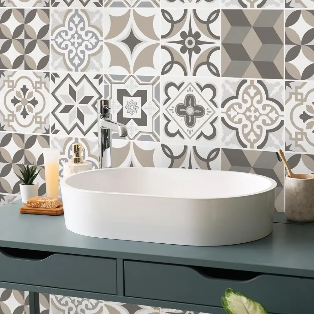 RE-COVERTILES Adesivi Piastrelle in PVC per Cucina e Bagno, 12 Pezzi 15x15 cm, PS00089 - immagine 2