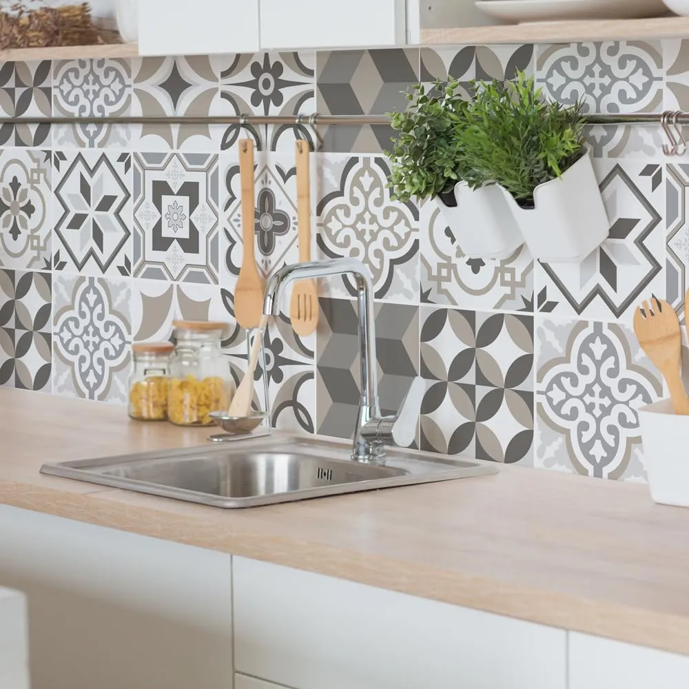 RE-COVERTILES Adesivi Piastrelle in PVC per Cucina e Bagno, 12 Pezzi 15x15 cm, PS00089 - immagine 4