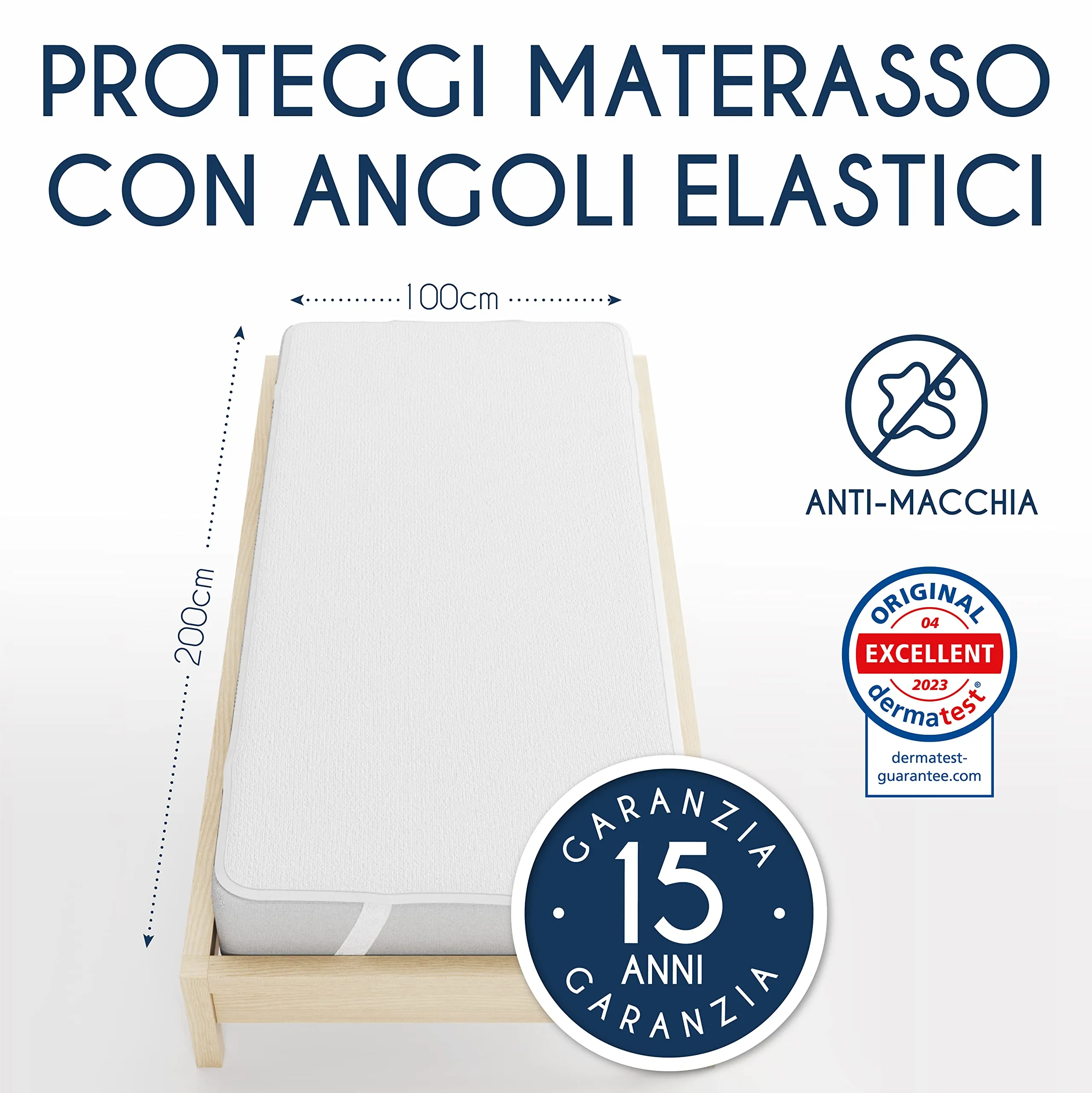 Dreamzie Coprimaterasso Singolo Impermeabile, 100x200cm, Cotone - immagine 2