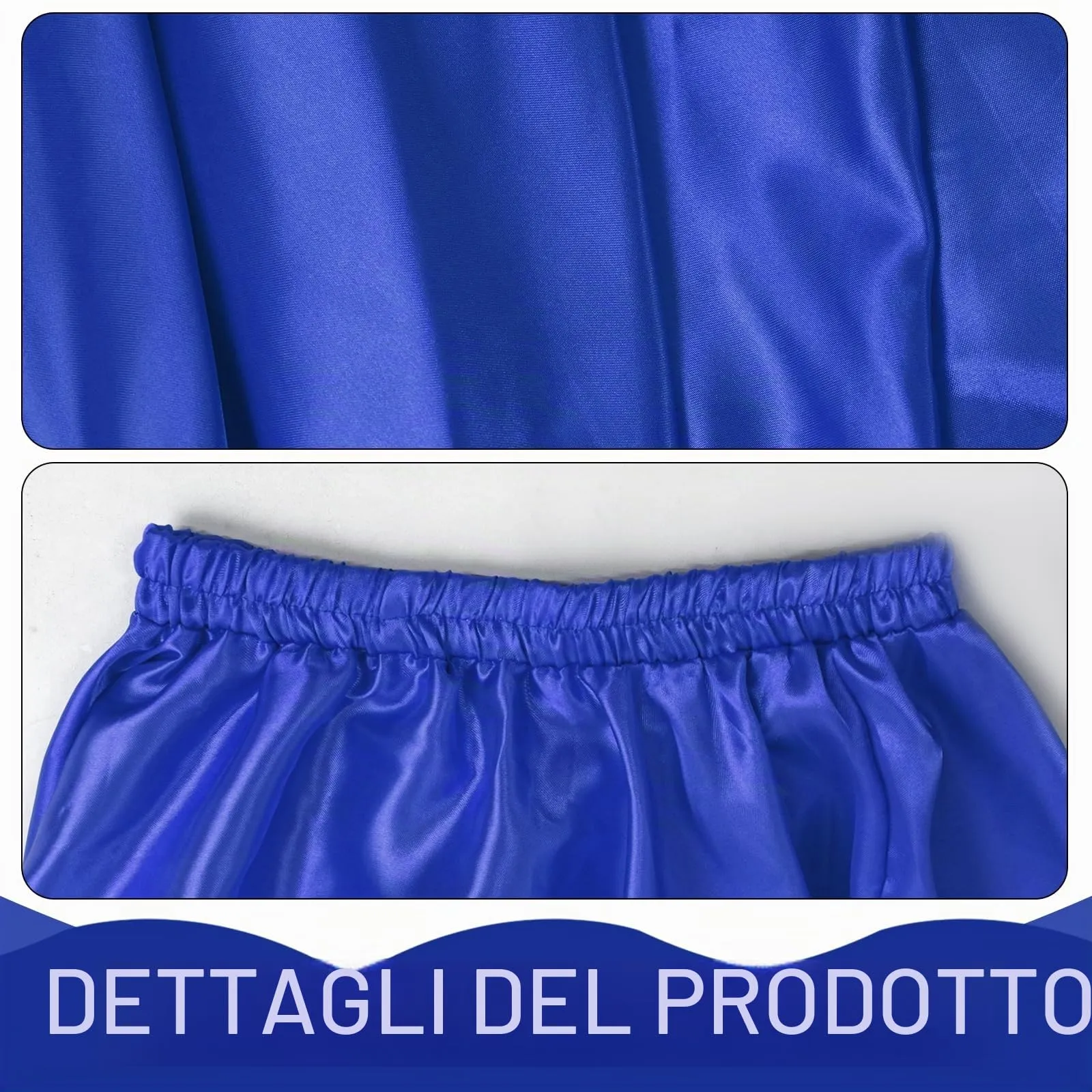 Baisdan Gonna in Raso per Danza del Ventre, Blu Navy, Taglia Unica - immagine 4