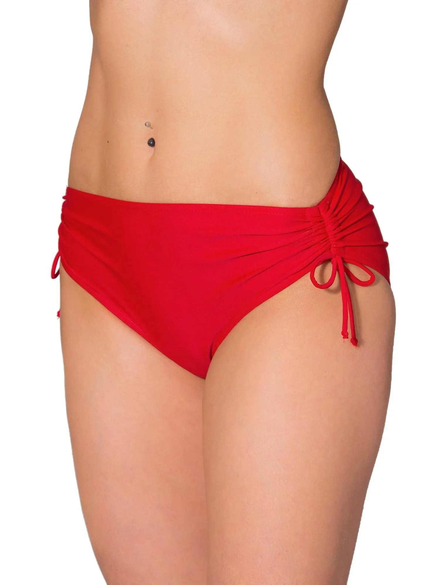 Aquarti Slip Costume Donna con Laccetti, Rosso, 52 - immagine 1