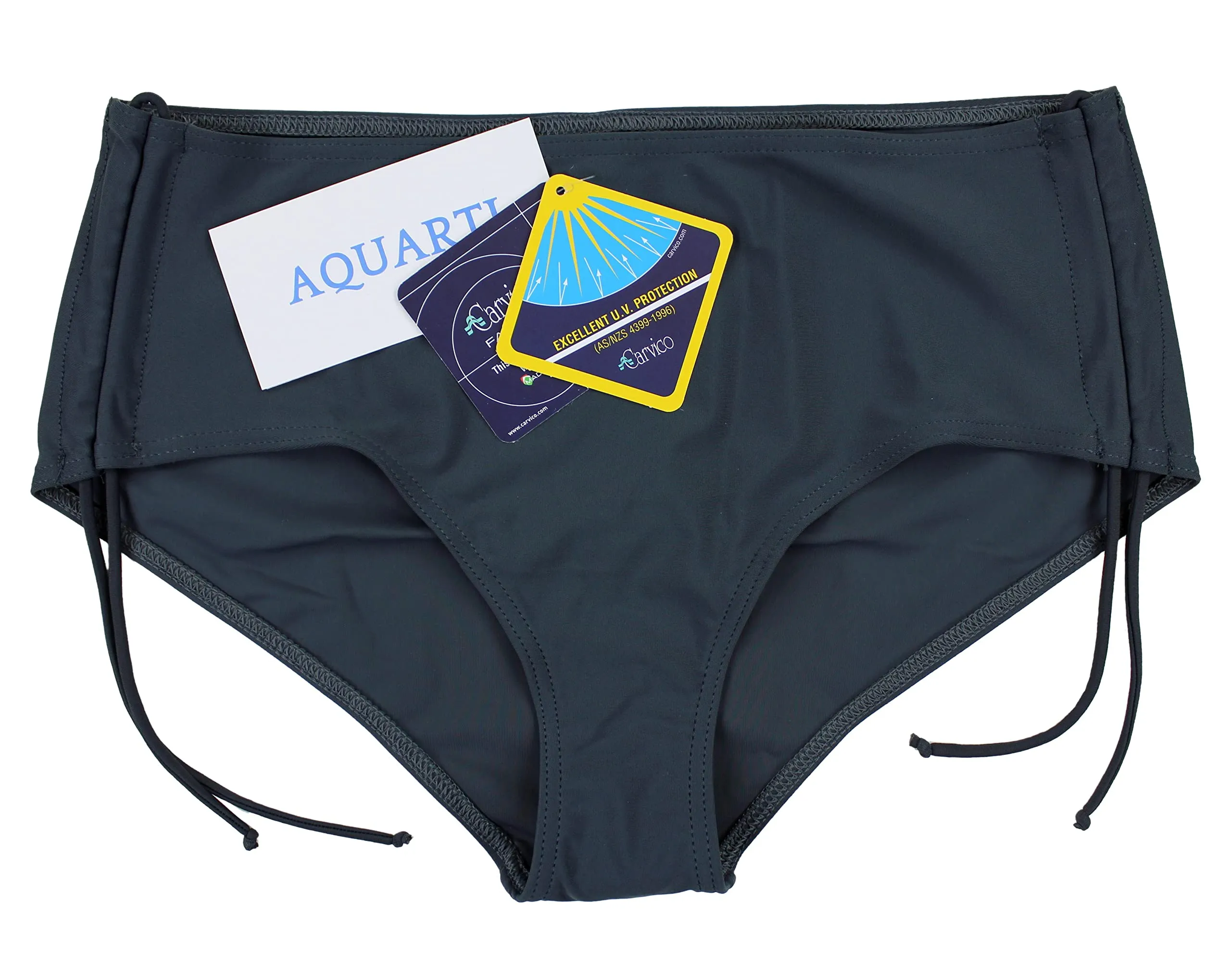 Aquarti Slip Costume Donna con Laccetti, Grafite, 48 - immagine 3