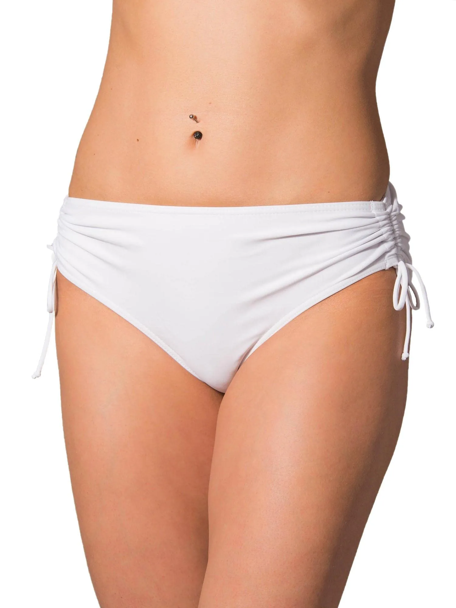 Aquarti Slip Costume Donna con Laccetti, Bianco, 46 - immagine 1
