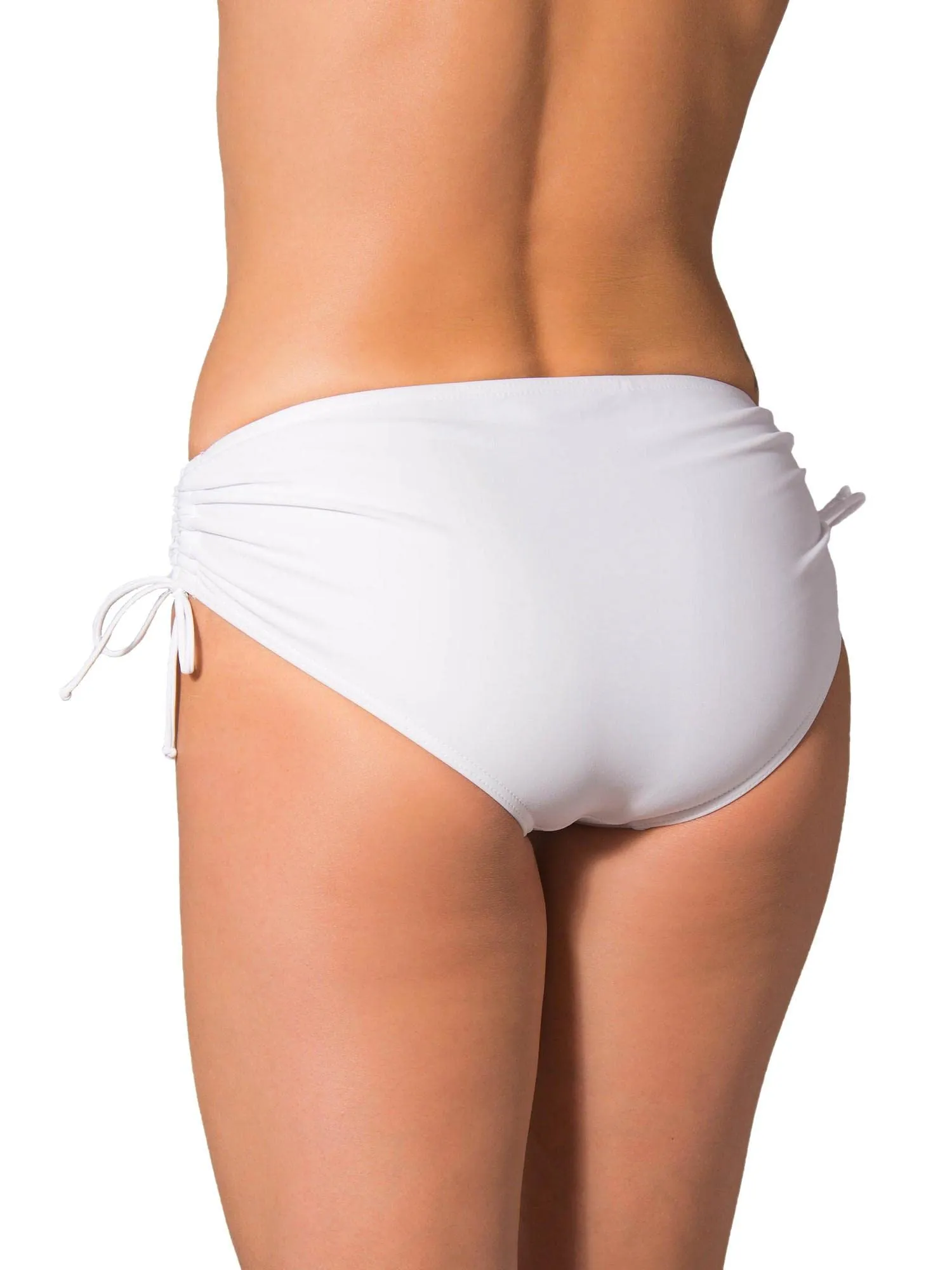 Aquarti Slip Costume Donna con Laccetti, Bianco, 46 - immagine 2