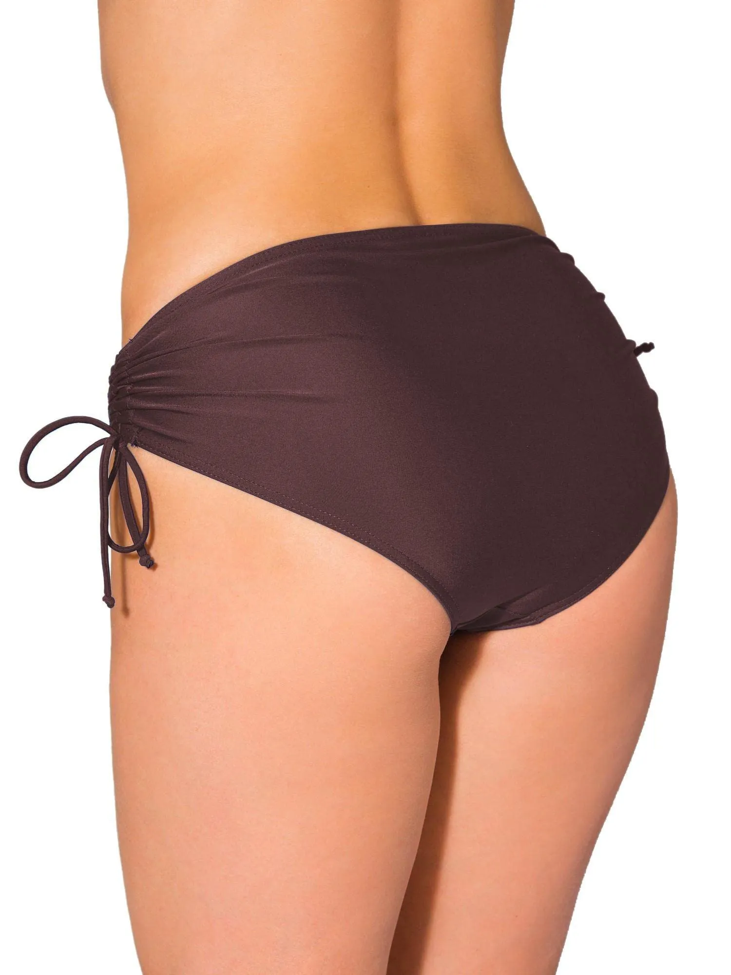Aquarti Slip Costume Donna con Laccetti, Marrone, 46 - immagine 2