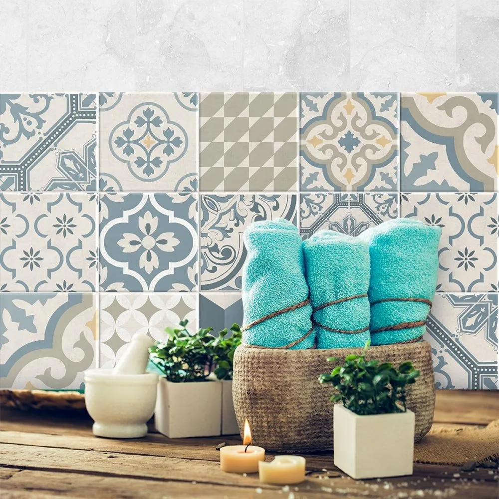 RE-COVERTILES Adesivi Piastrelle in PVC per Cucina e Bagno, 10 Pezzi 20x20 cm, PS00086 - immagine 4
