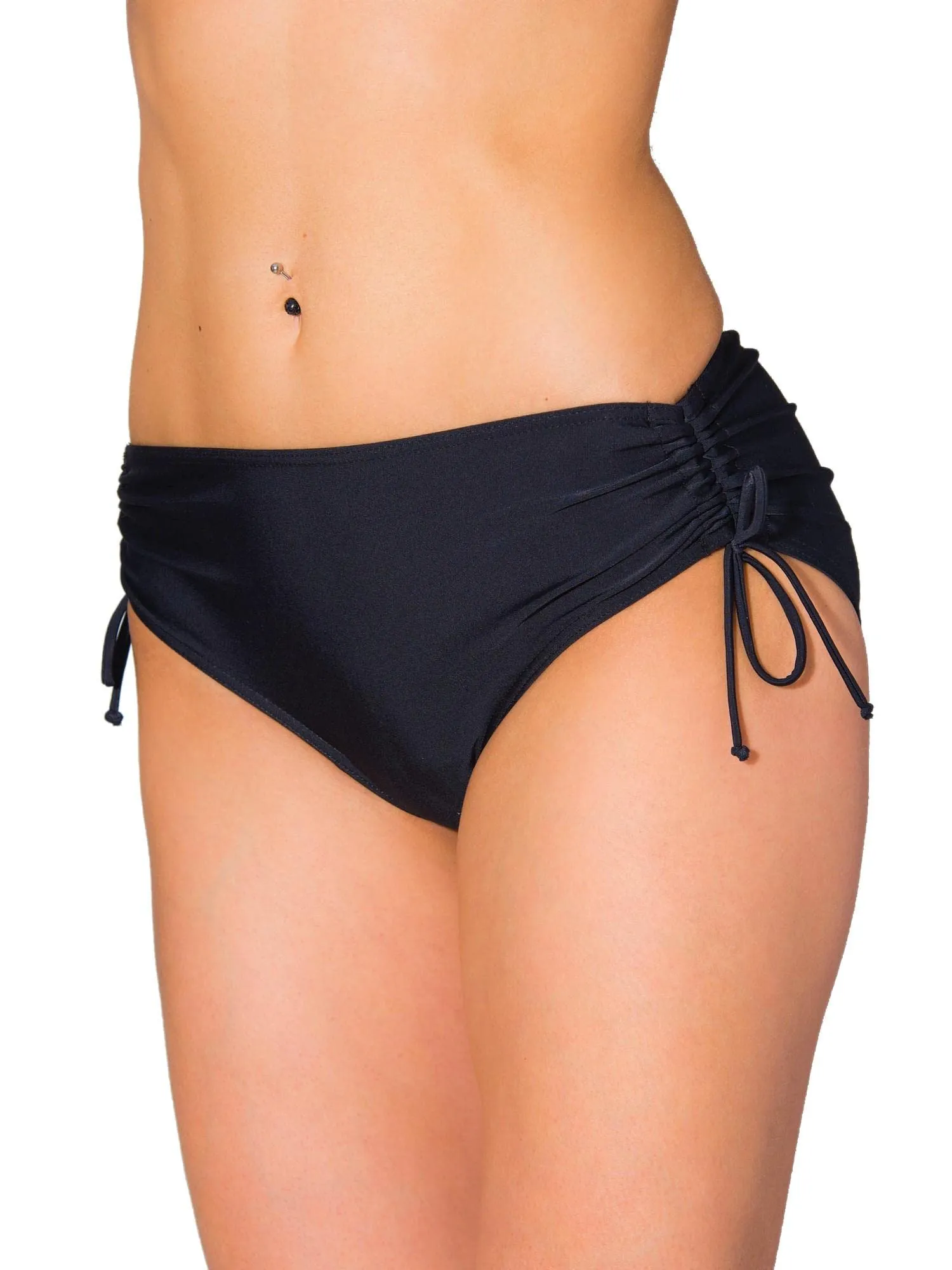 Aquarti Slip Costume Donna con Laccetti, Nero, 42 - immagine 1
