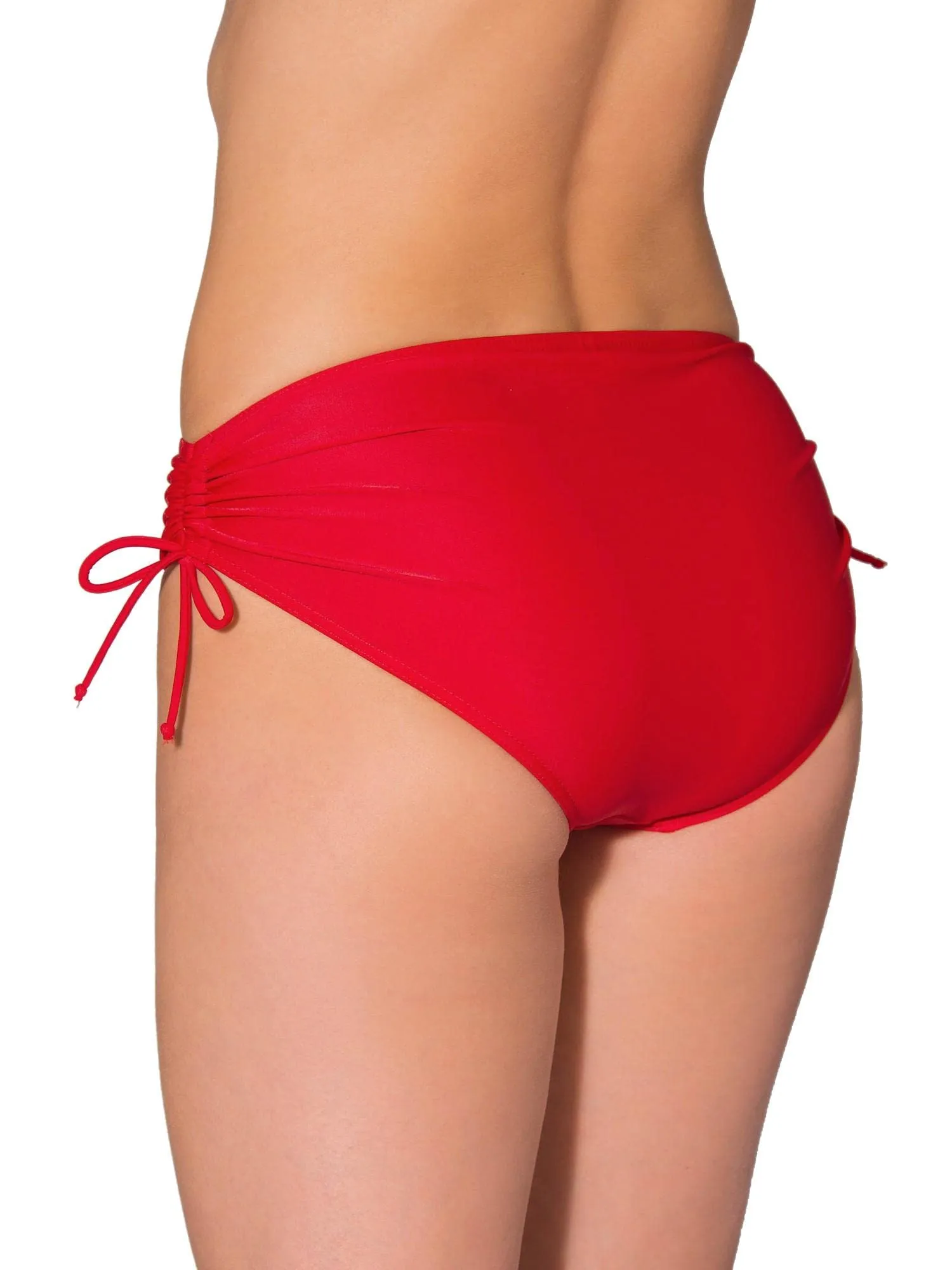 Aquarti Slip Costume Donna con Laccetti, Rosso, 46 - immagine 2