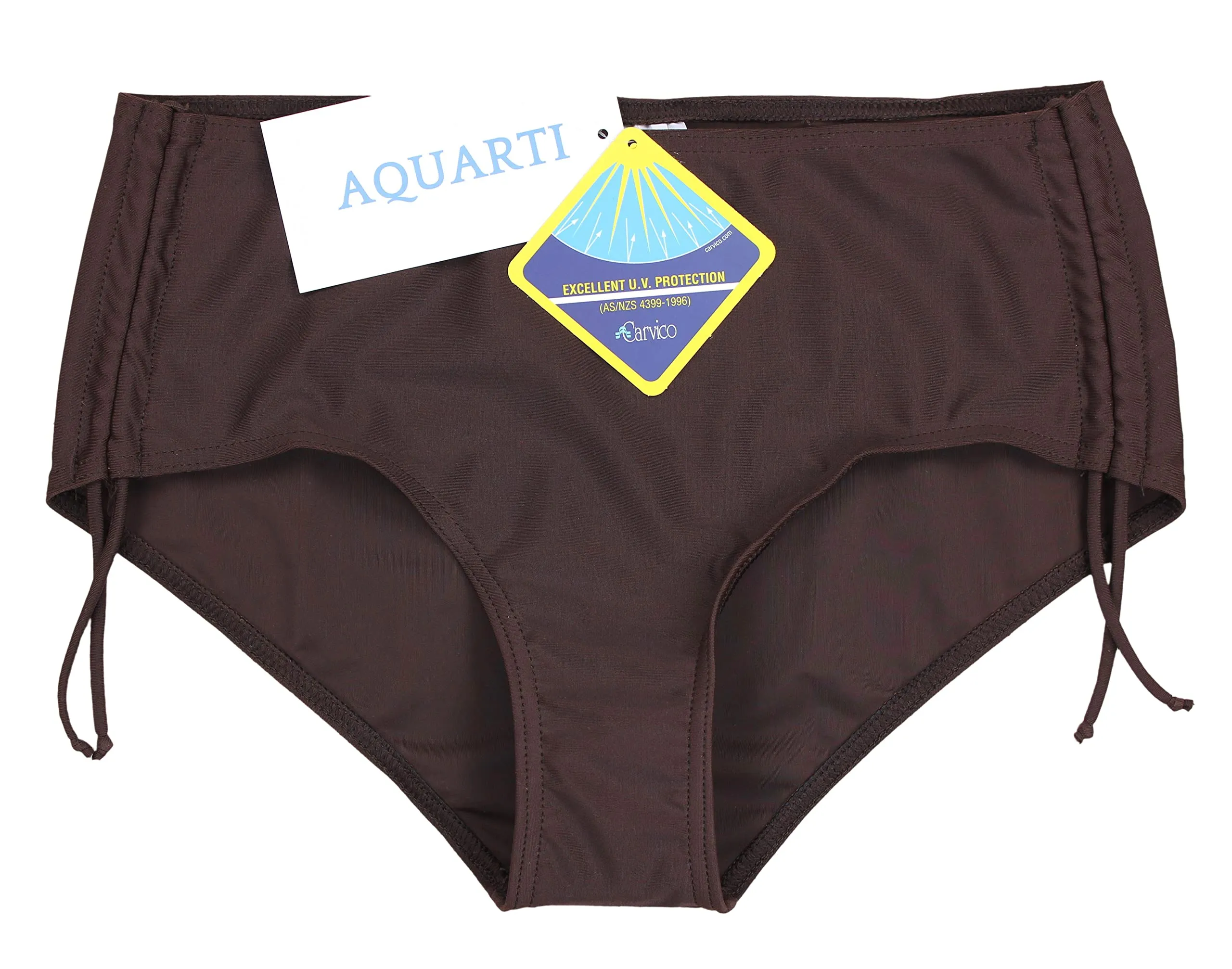 Aquarti Slip Costume Donna con Laccetti, Marrone, 50 - immagine 3