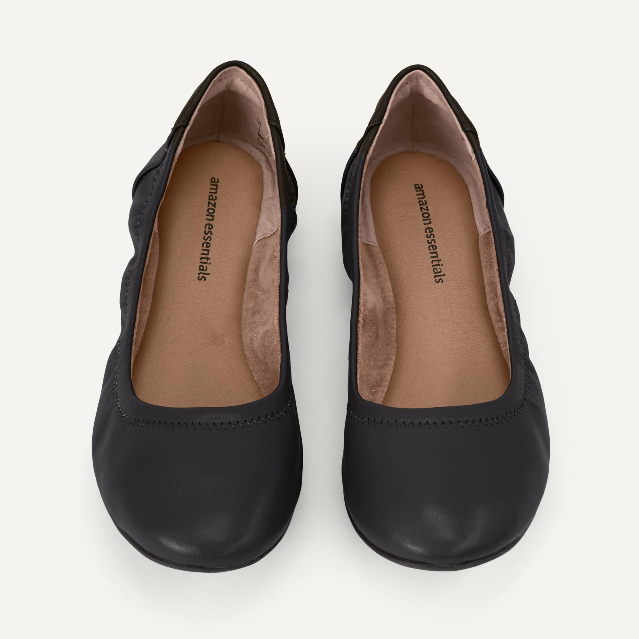 Amazon Essentials Ballerine Slip-on Donna, Nero Finta Pelle, 41.5 EU Larga - immagine 4
