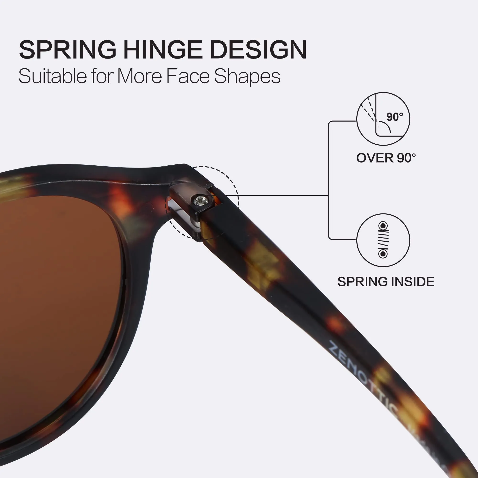 ZENOTTIC Occhiali da sole polarizzati Aviator Lightweight TR Frame UV400 - immagine 4