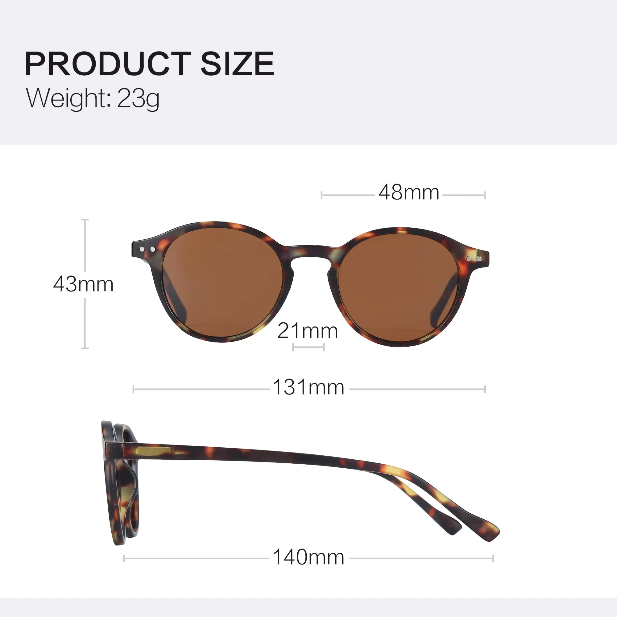 ZENOTTIC Occhiali da sole polarizzati Aviator Lightweight TR Frame UV400 - immagine 6