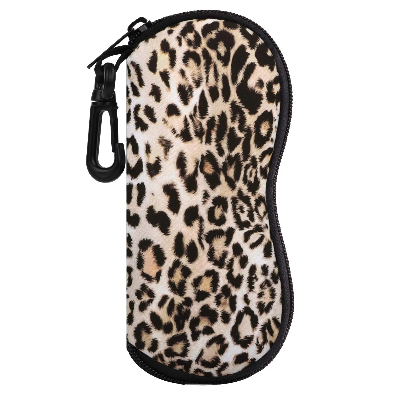 MoKo Custodia Morbida in Neoprene per Occhiali da Sole con Chiusura a Cerniera e Clip per Cintura - Leopardo - immagine 1