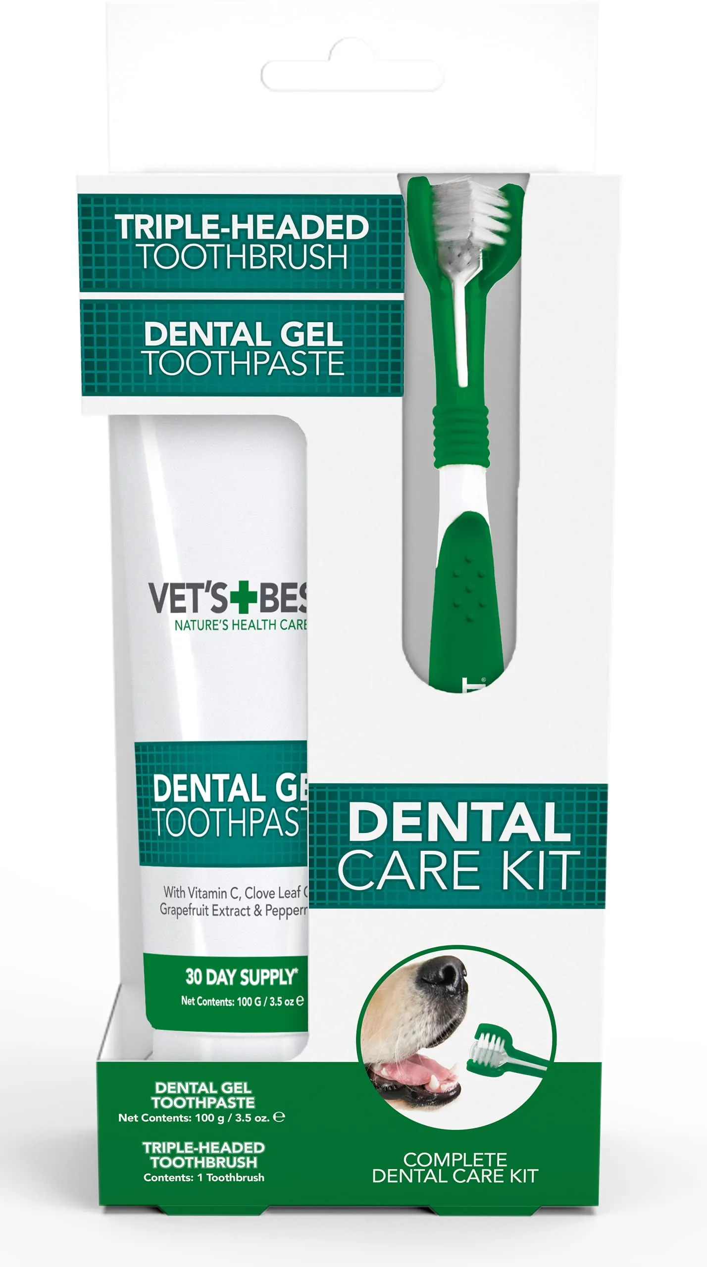Vet's Best Dentifricio Cane 100ml e Spazzolino - immagine 1