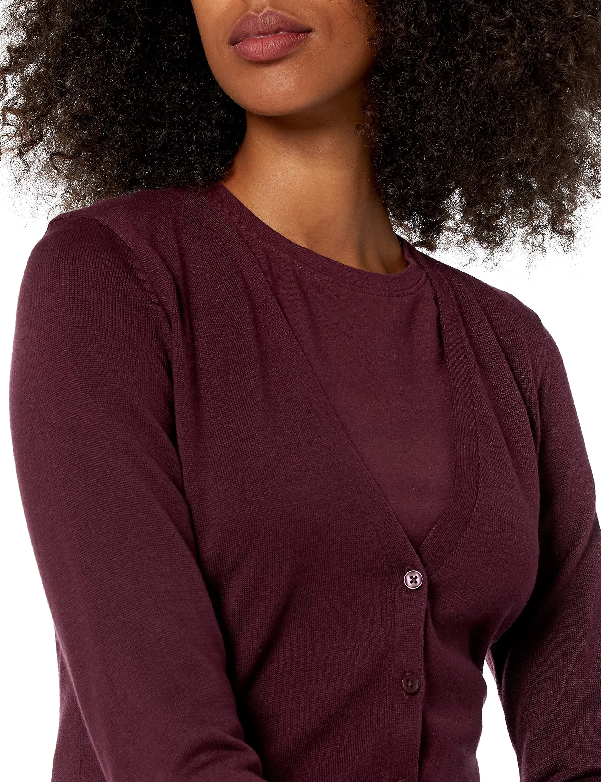 Amazon Essentials Felpa Cardigan Leggera Donna, Bordeaux, 4XL Plus - immagine 4