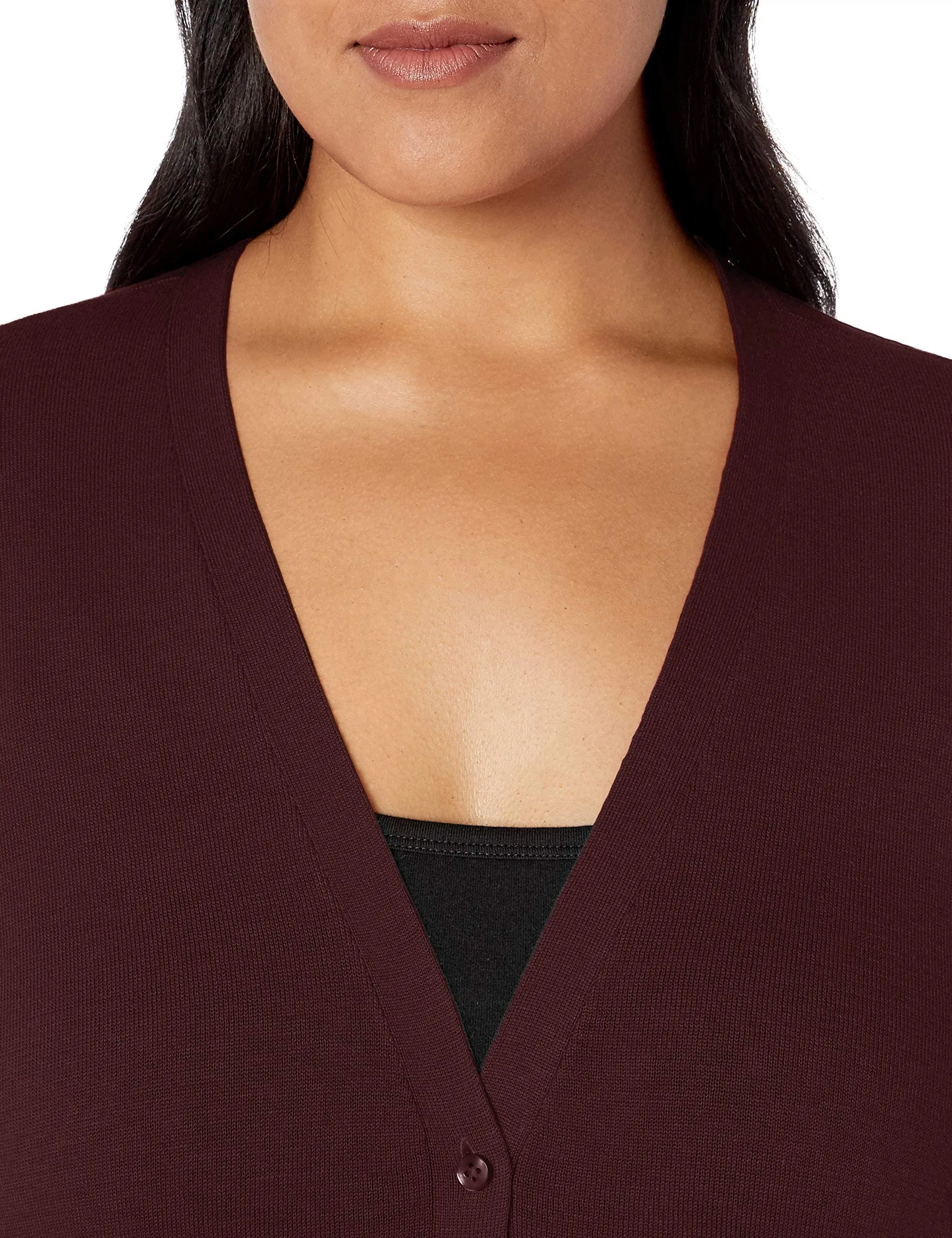 Amazon Essentials Felpa Cardigan Leggera Donna, Bordeaux, 4XL Plus - immagine 7