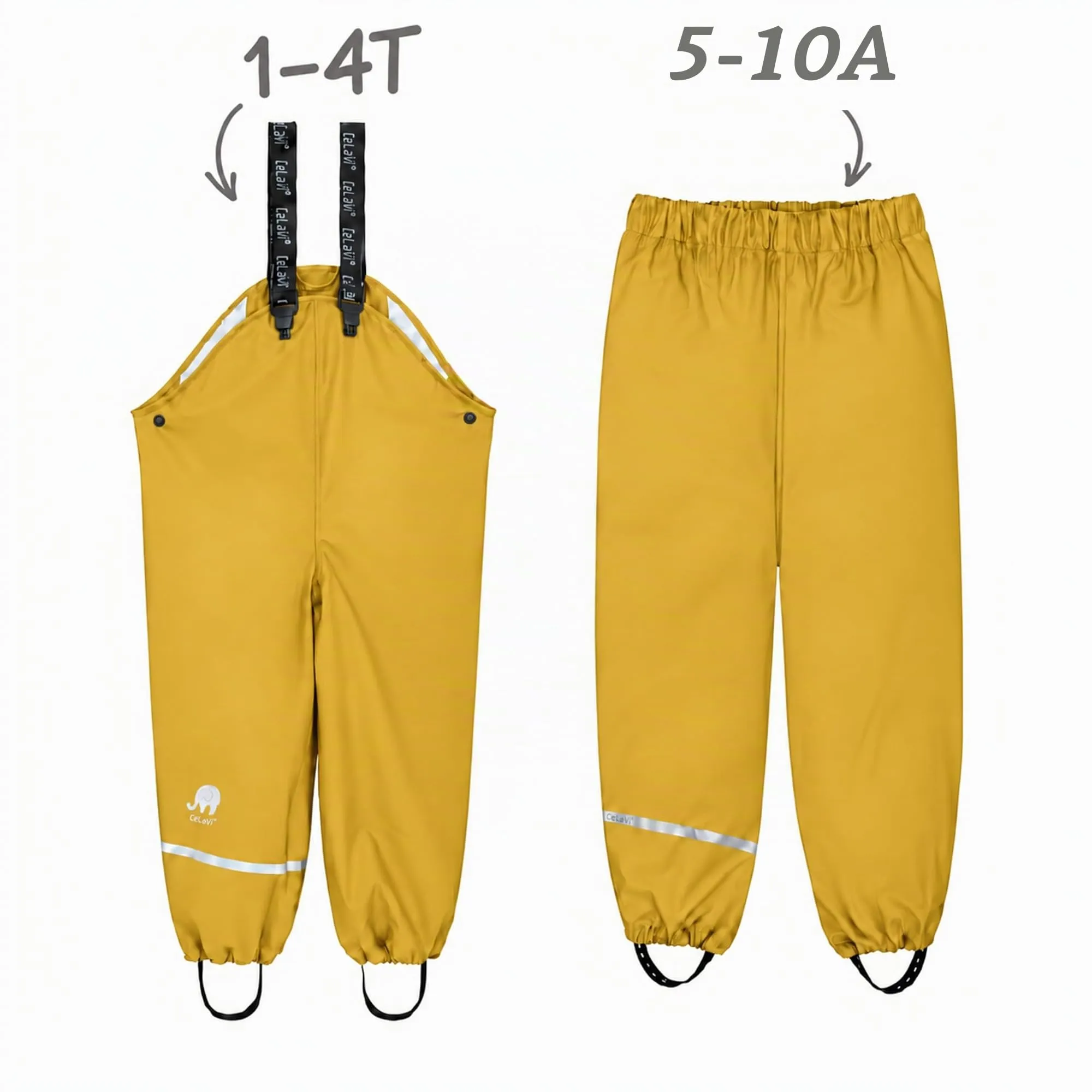 Celavi Bambina Two-Piece Rain Suit, Mineral Yellow 372, Size 90 - immagine 4