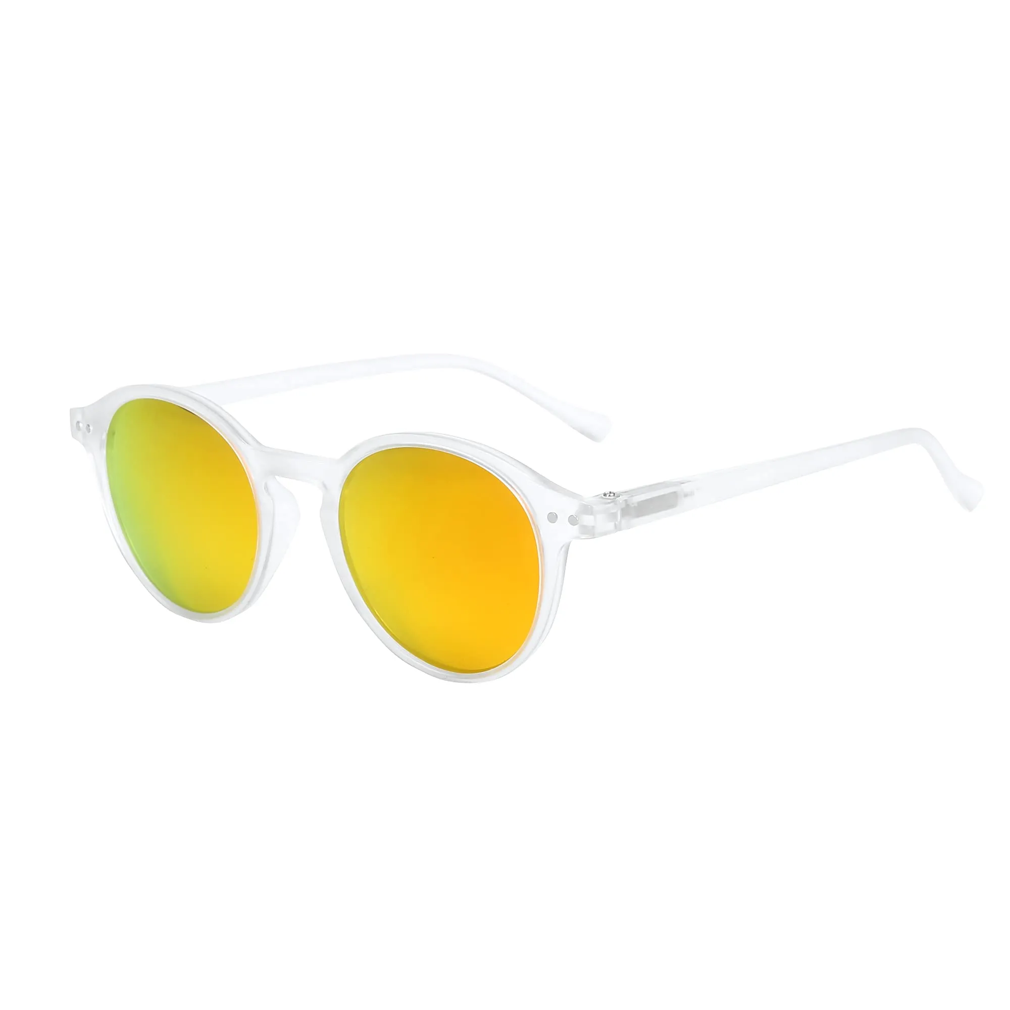 ZENOTTIC Occhiali da Sole Polarizzati Retrò Classici Rotondi UV400 Unisex (Cristallo Matte + Rosso Riflettente) - immagine 1