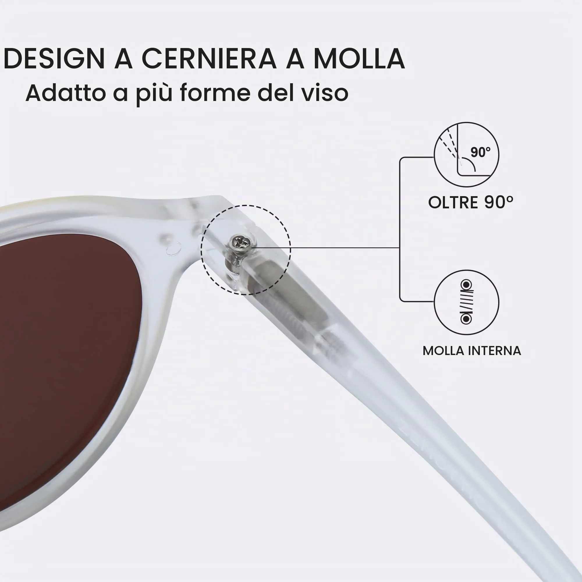 ZENOTTIC Occhiali da Sole Polarizzati Retrò Classici Rotondi UV400 Unisex (Cristallo Matte + Rosso Riflettente) - immagine 5