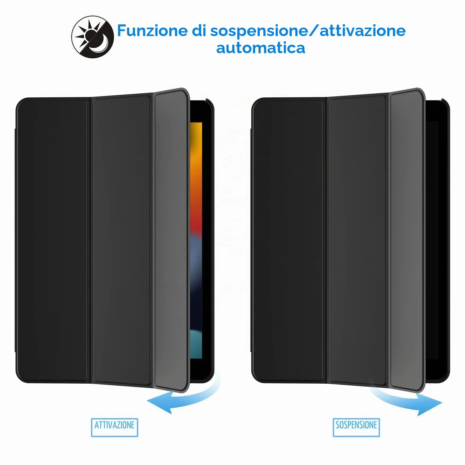 JETech Custodia per iPad 9ª/8ª/7ª Gen 10,2", Nero - immagine 7