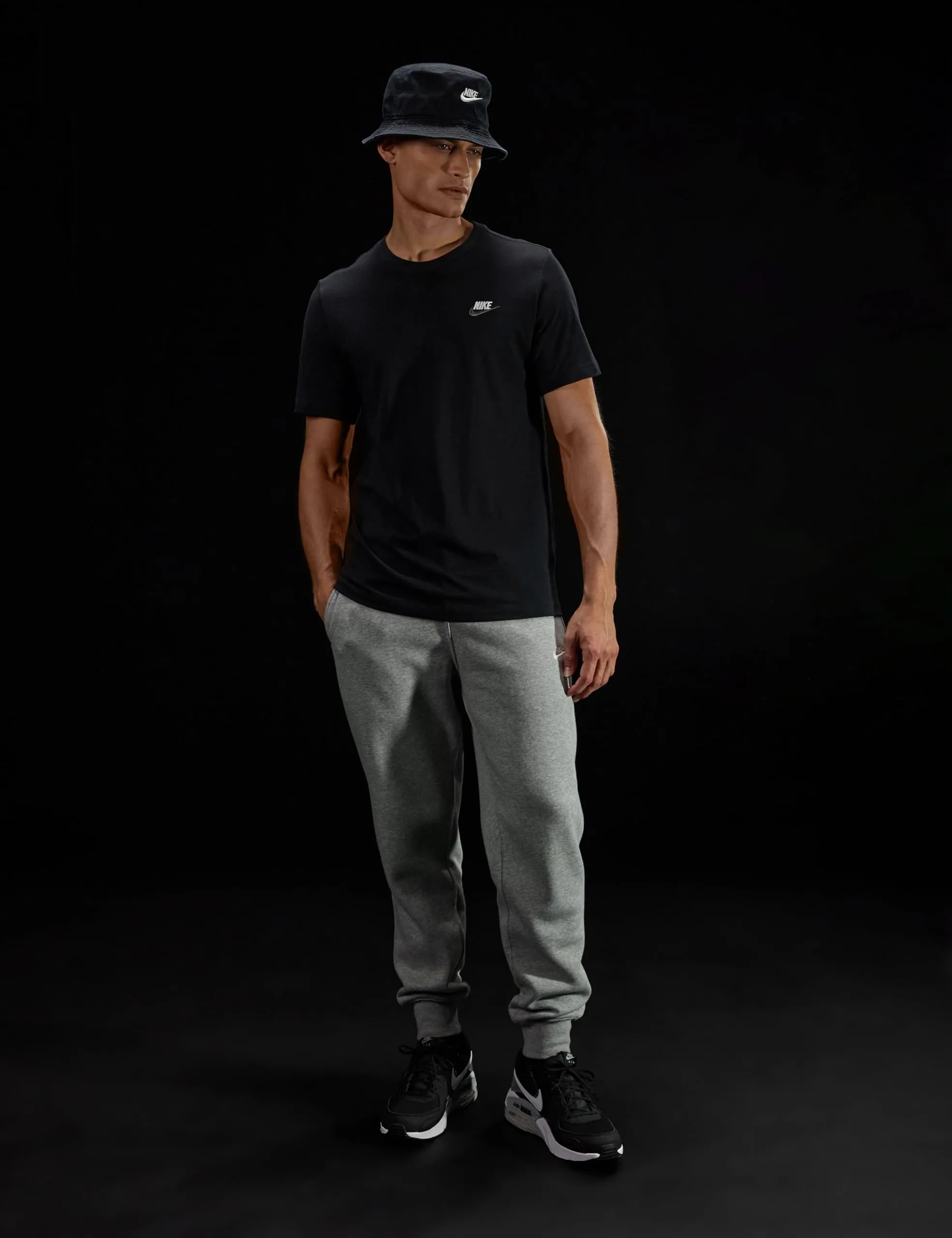 Nike M NSW Club Tee, Black White Dark Grey, S - immagine 7
