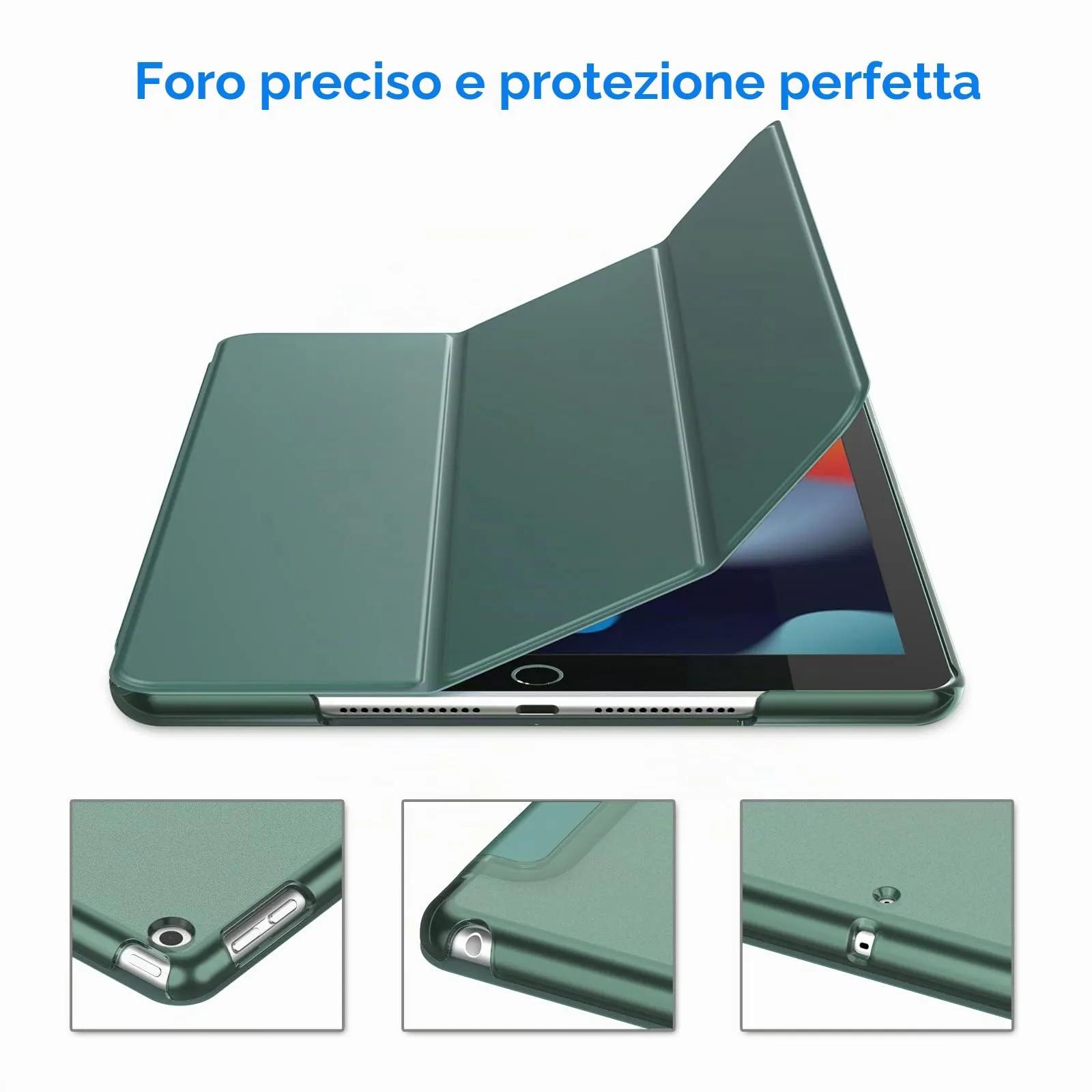 JETech Custodia per iPad 9ª/8ª/7ª Gen 10,2", Verde Nebbioso - immagine 3