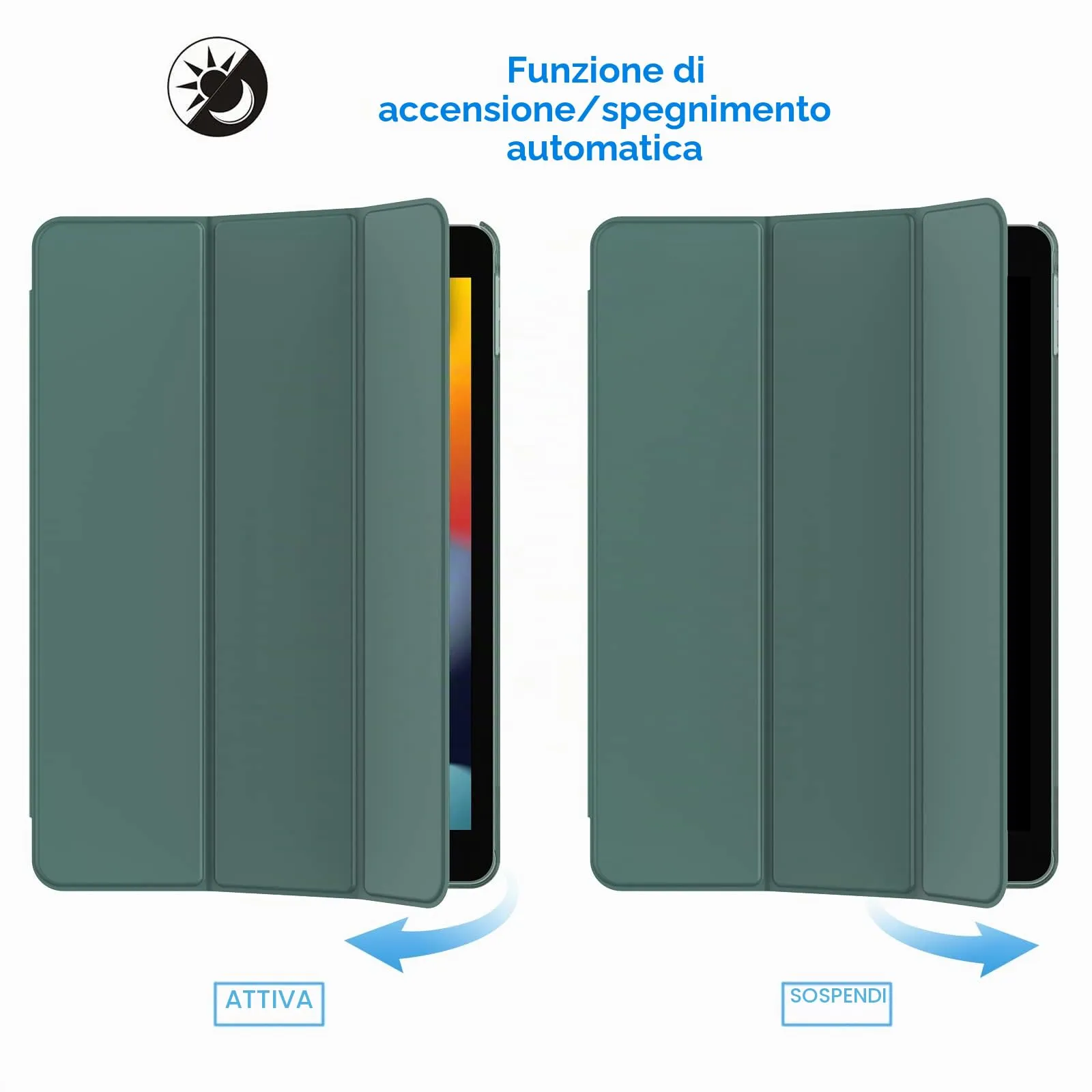 JETech Custodia per iPad 9ª/8ª/7ª Gen 10,2", Verde Nebbioso - immagine 6