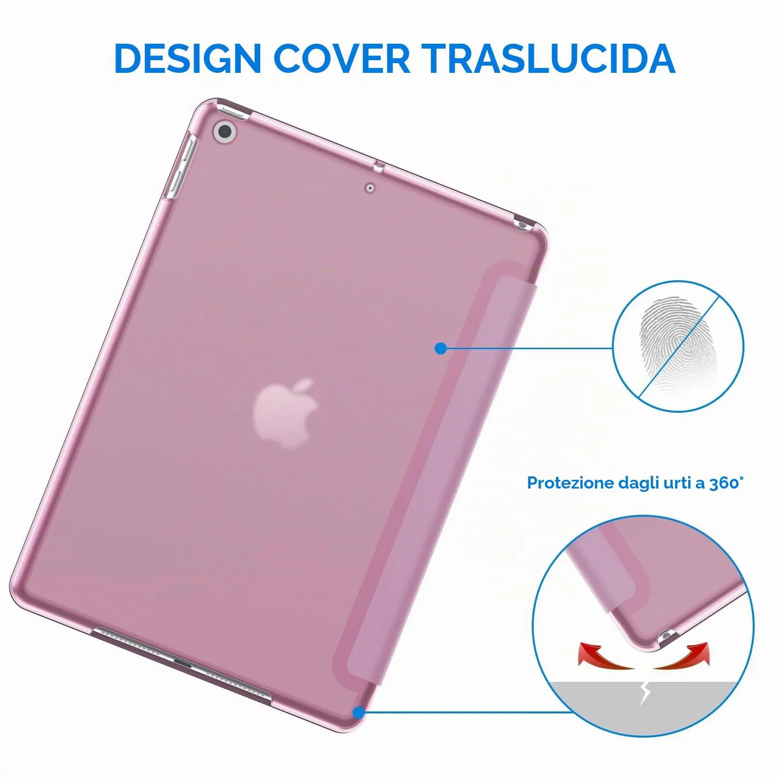 JETech Custodia per iPad 9ª/8ª/7ª Gen 10,2", Rosa - immagine 4