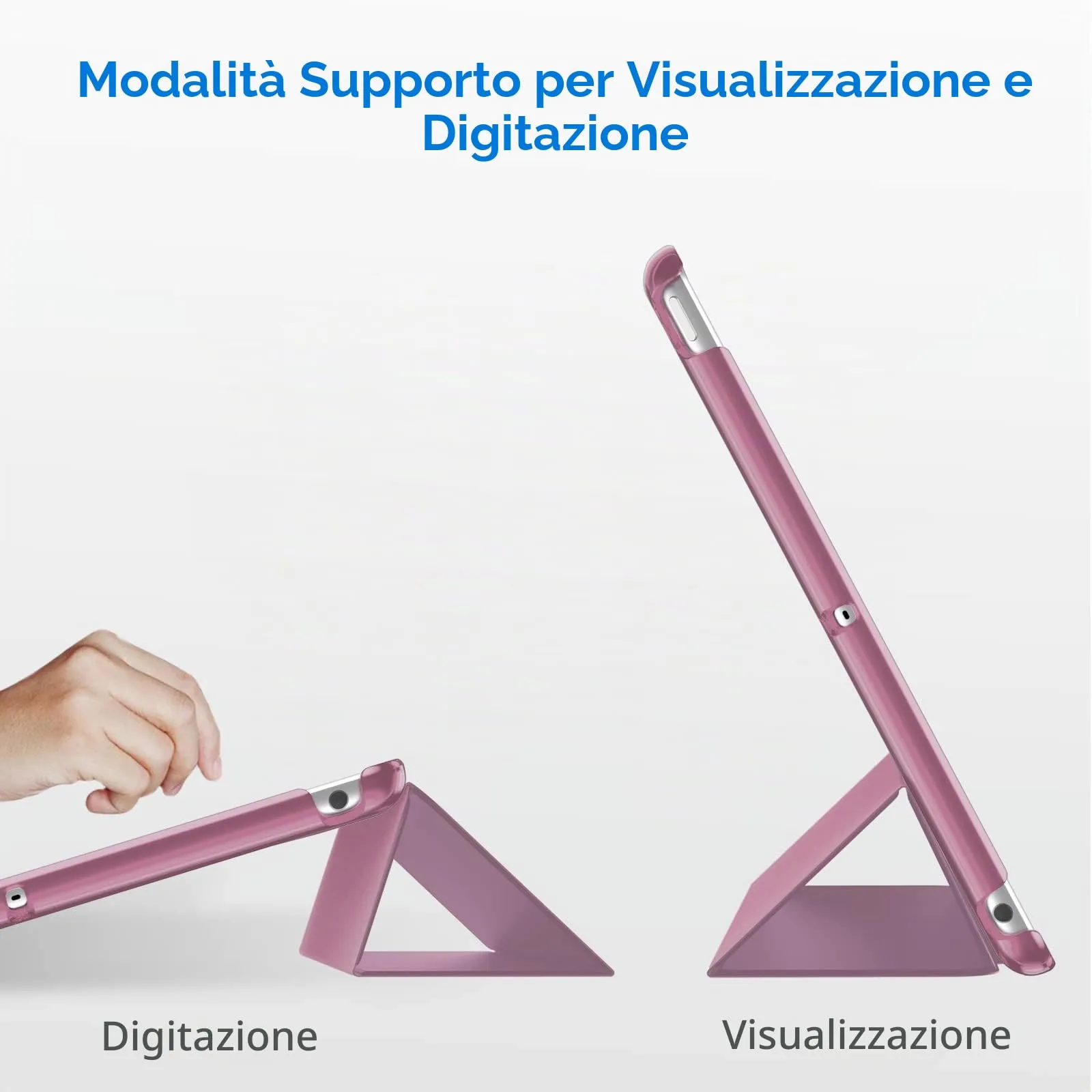 JETech Custodia per iPad 9ª/8ª/7ª Gen 10,2", Rosa - immagine 5