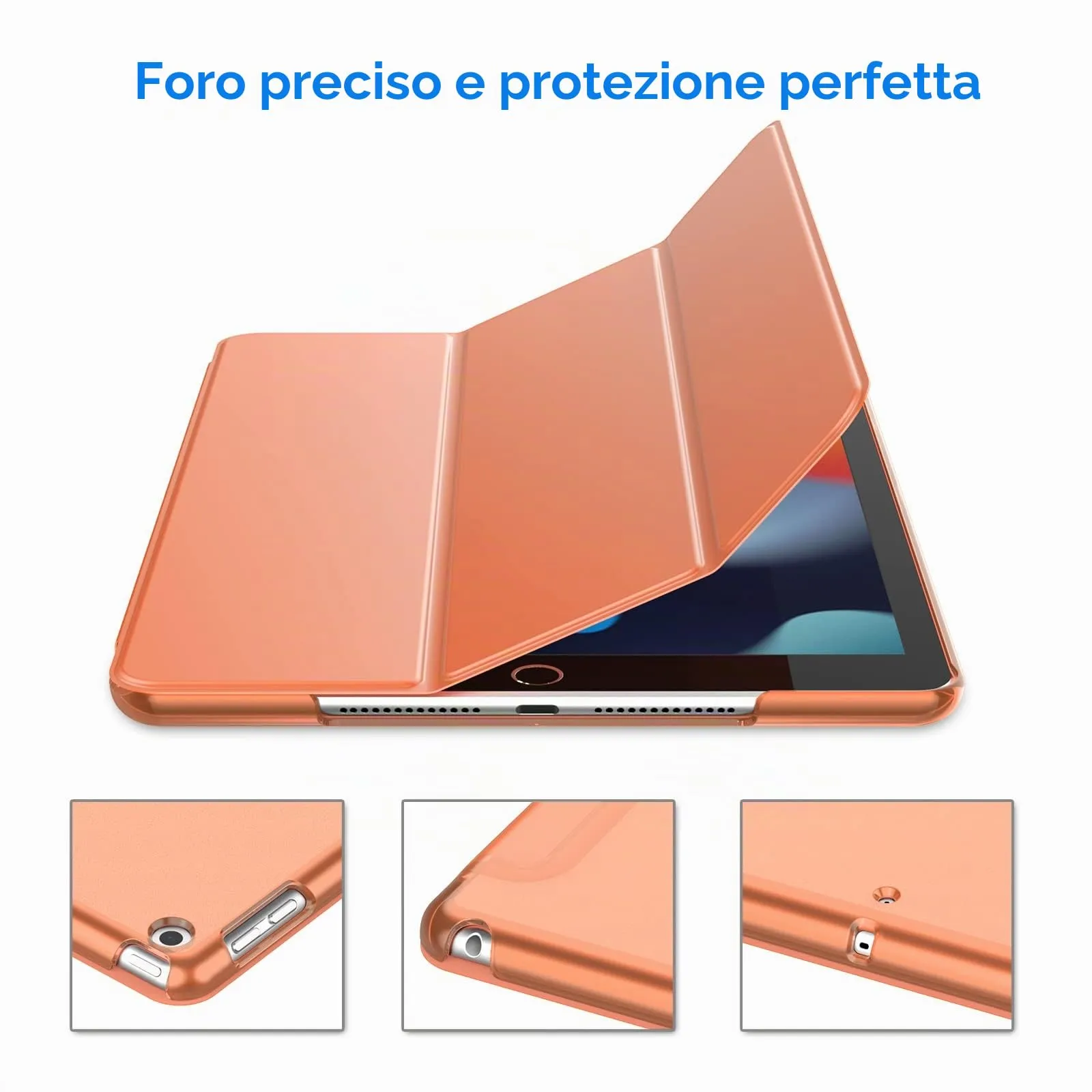 JETech Custodia per iPad 7ª/8ª/9ª Gen 10.2", Papaia - immagine 3