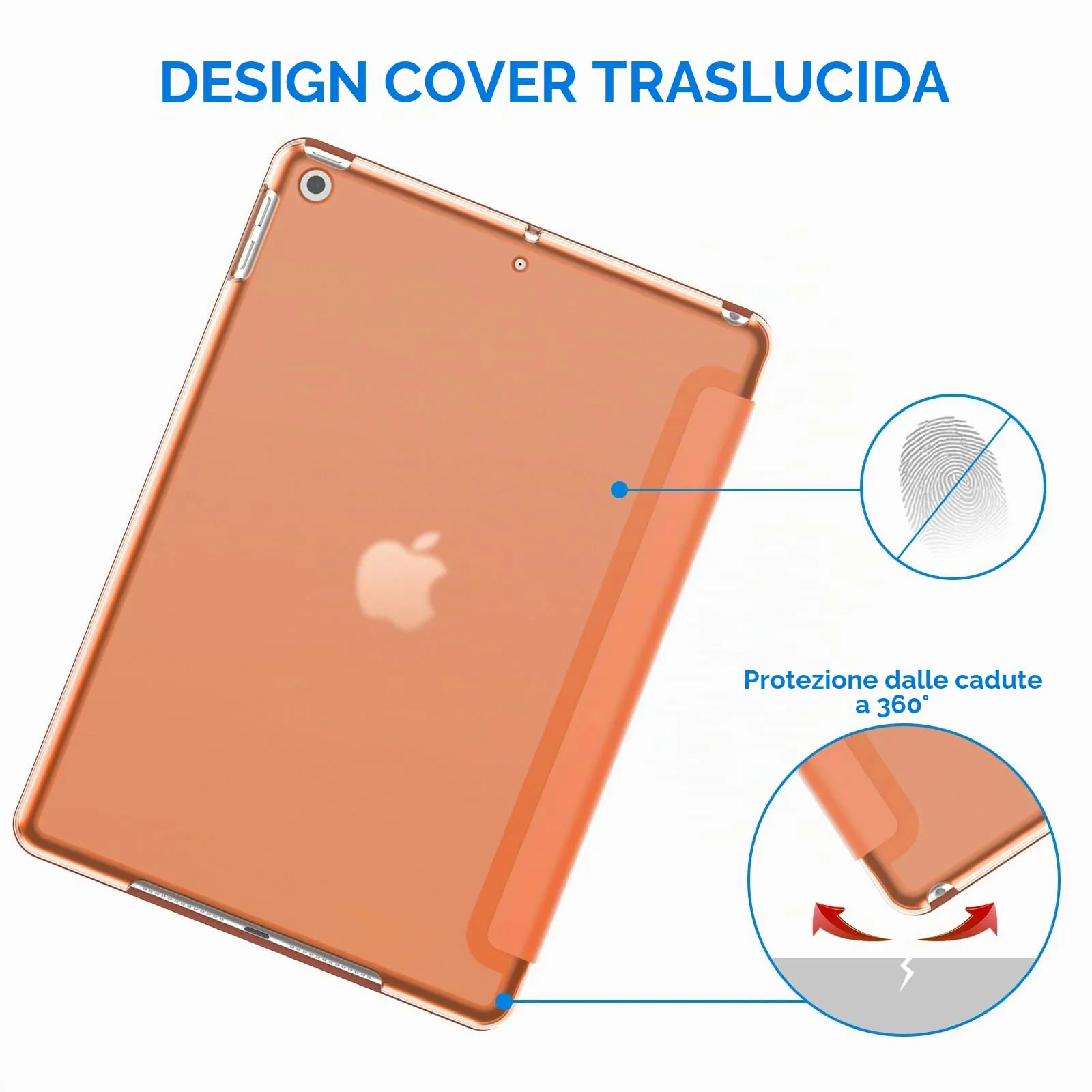 JETech Custodia per iPad 7ª/8ª/9ª Gen 10.2", Papaia - immagine 4