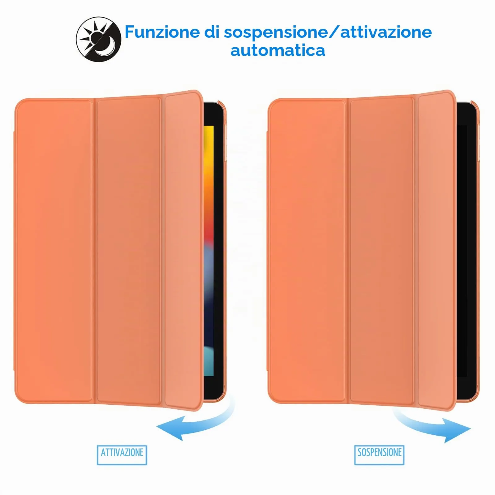 JETech Custodia per iPad 7ª/8ª/9ª Gen 10.2", Papaia - immagine 6