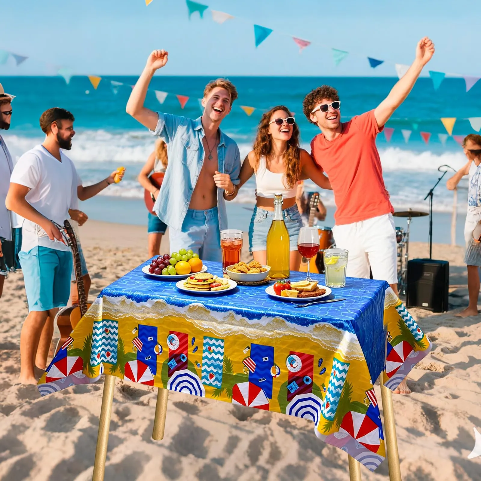 MIANRUII Tovaglie Estive a Tema Spiaggia, 274 x 130 cm, Set da 2 Pezzi - immagine 5