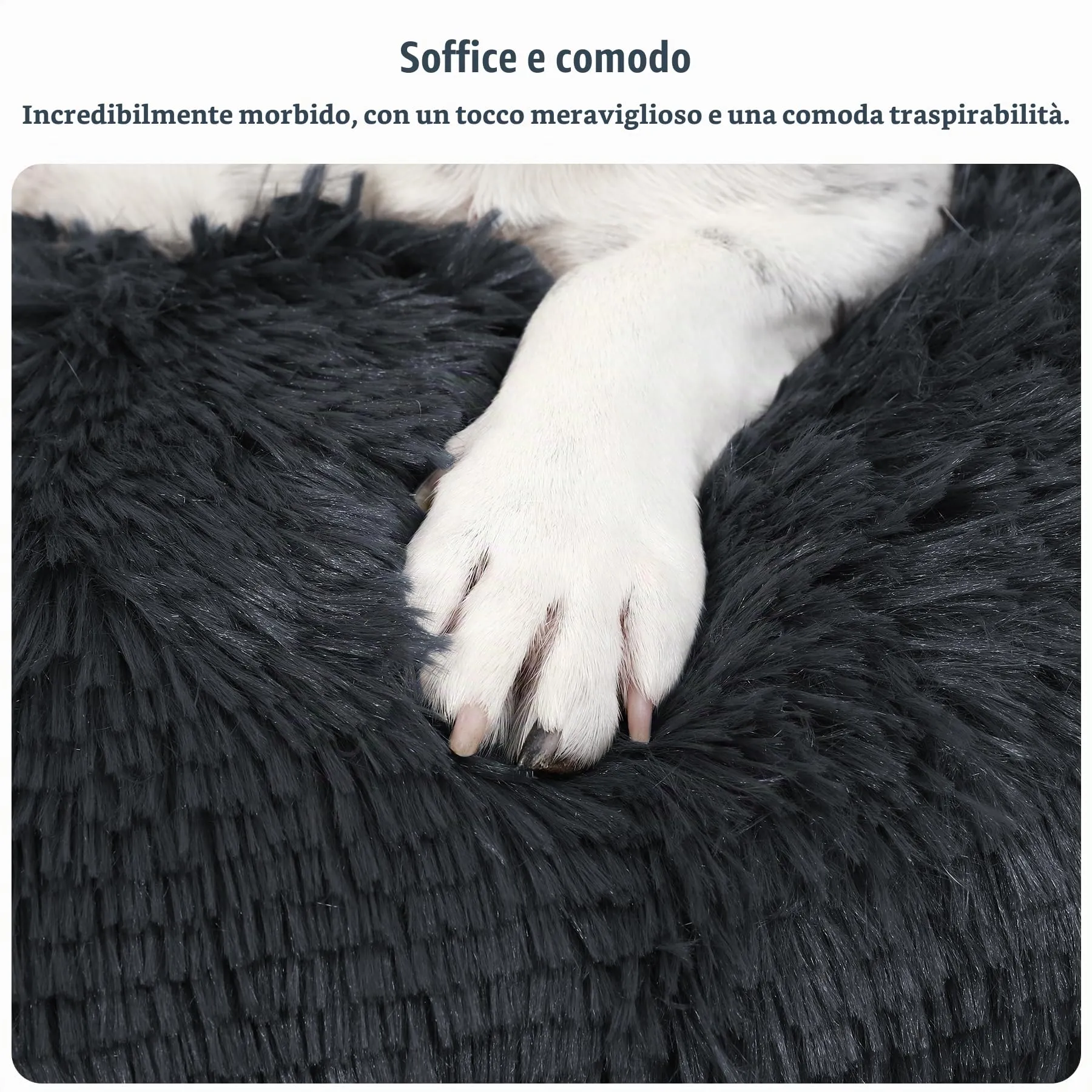 KSIIA Cuscino per Cani Taglia Media, 76x52cm, Grigio scuro - immagine 3