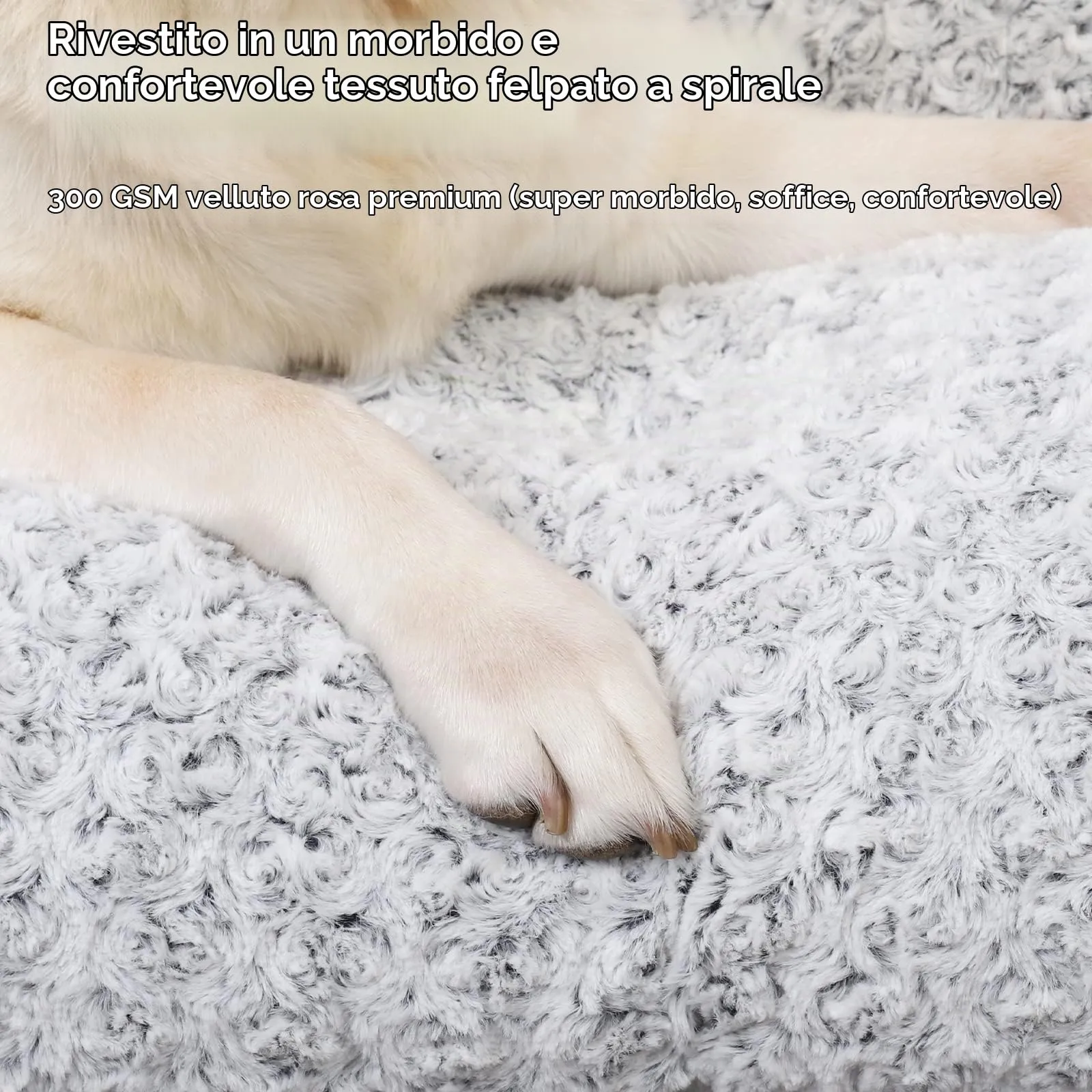 KSIIA Cuscino per Cani Taglia Grande e Media, 90x60cm, Base Antiscivolo, Lavabile in Lavatrice, Grigio - immagine 4