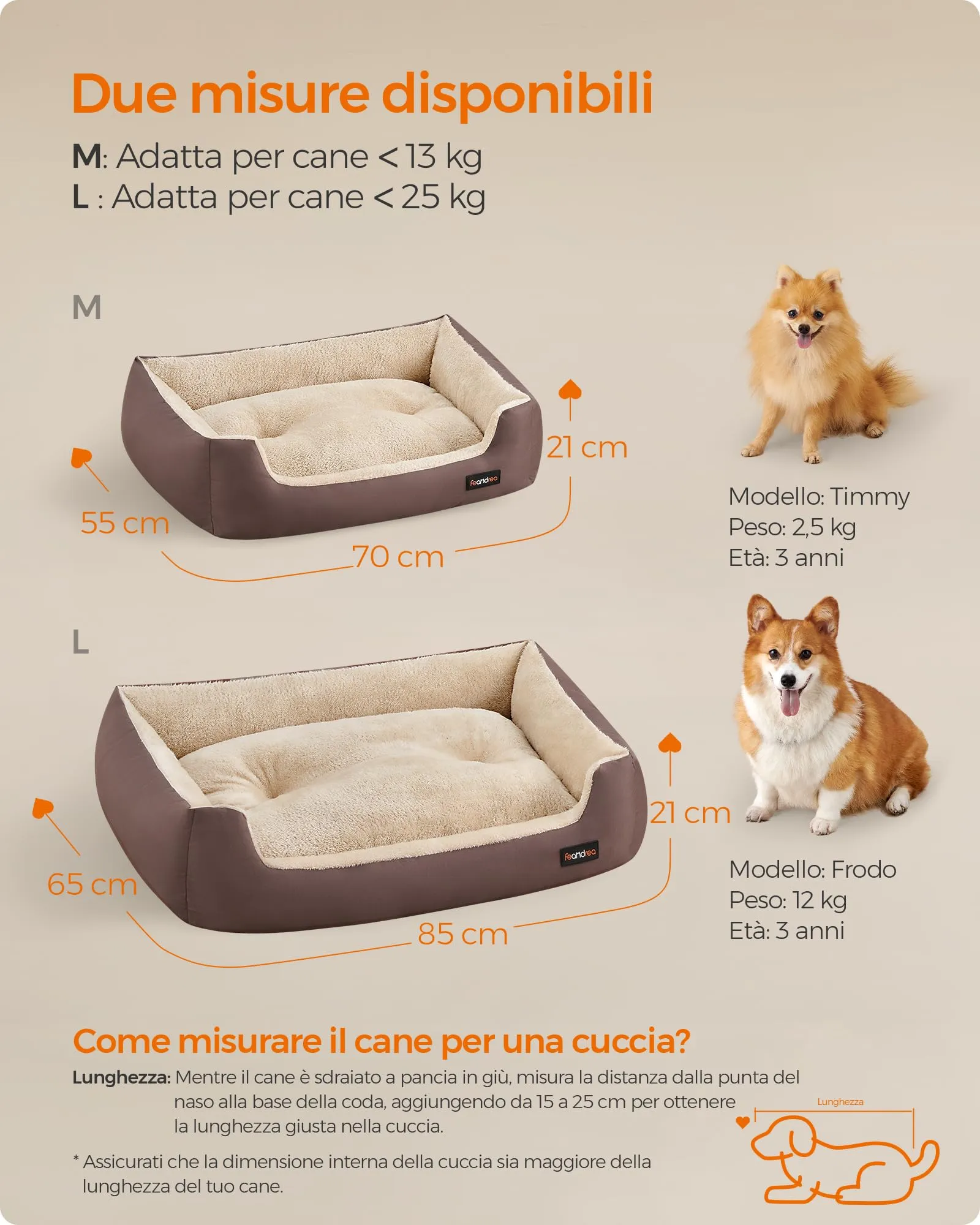 Feandrea Cuccia Cane Interno con Tappeto Rimovibile e Reversibile, 70 x 55 x 21 cm, Marrone Caffè + Beige Sabbia - immagine 7