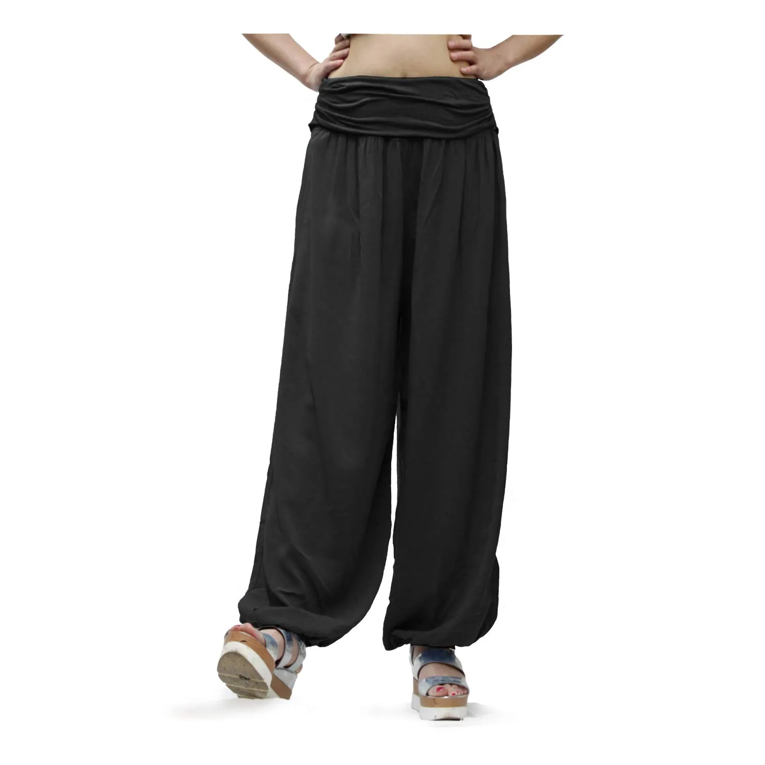 GLAMEXX24 Pantaloni Harem Donna Larga Casual con Tasche per Yoga, Jogging, Danza e Pilates - immagine 1